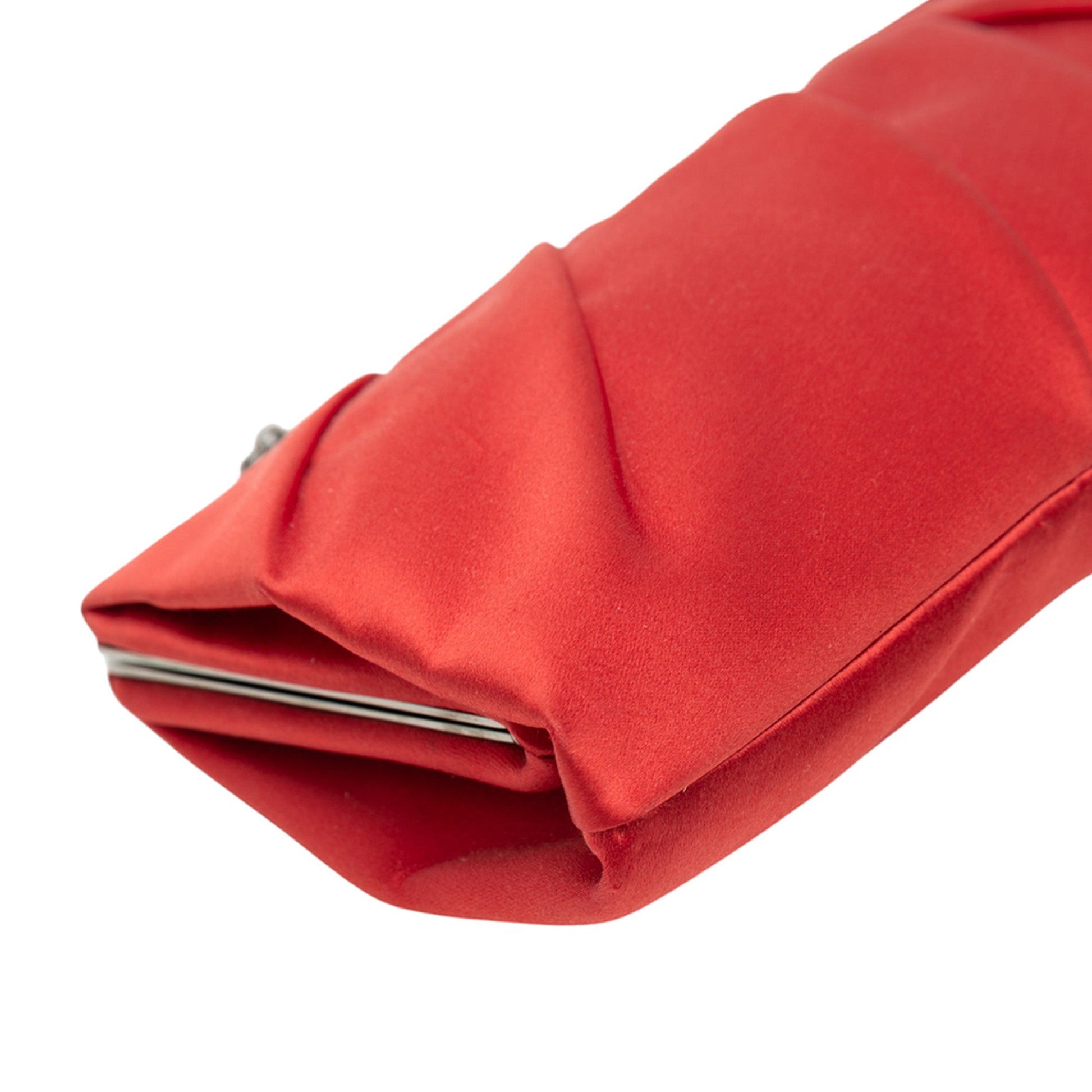 Valentino Satin Pleated Chain Evening Clutch