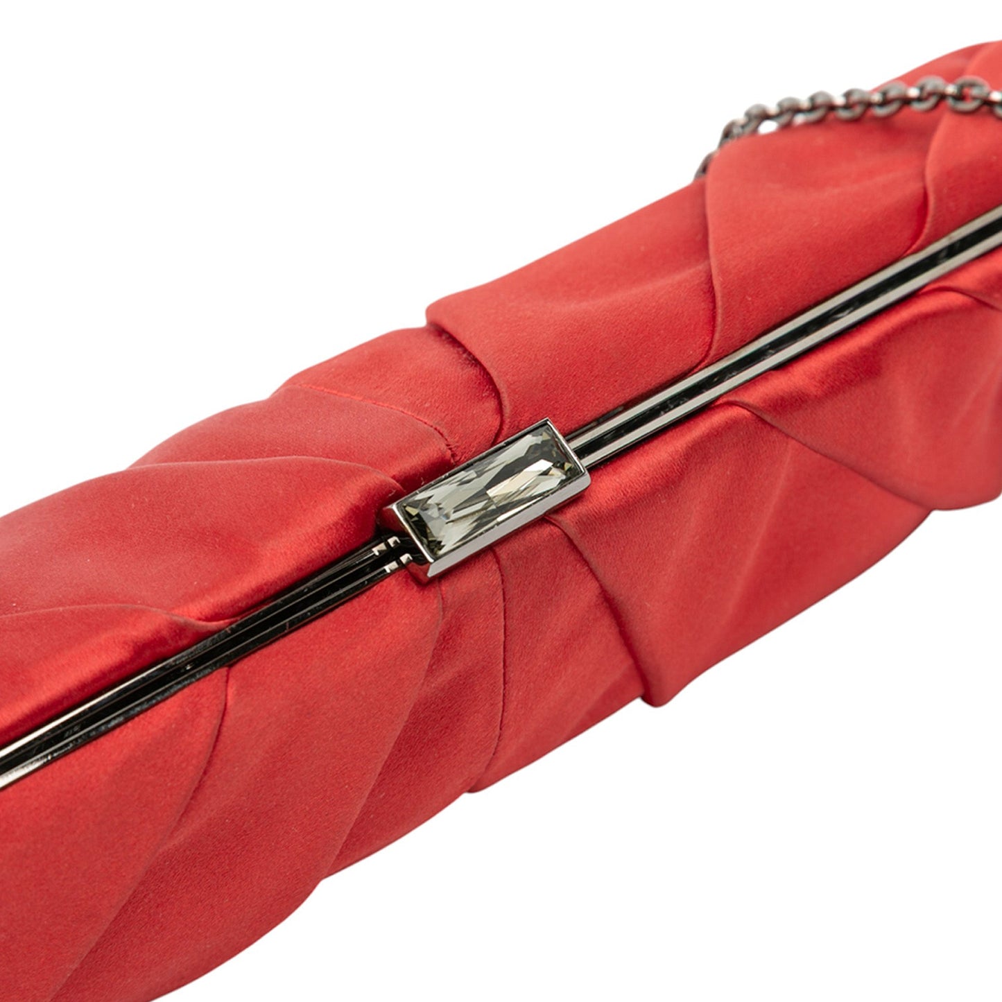 Valentino Satin Pleated Chain Evening Clutch