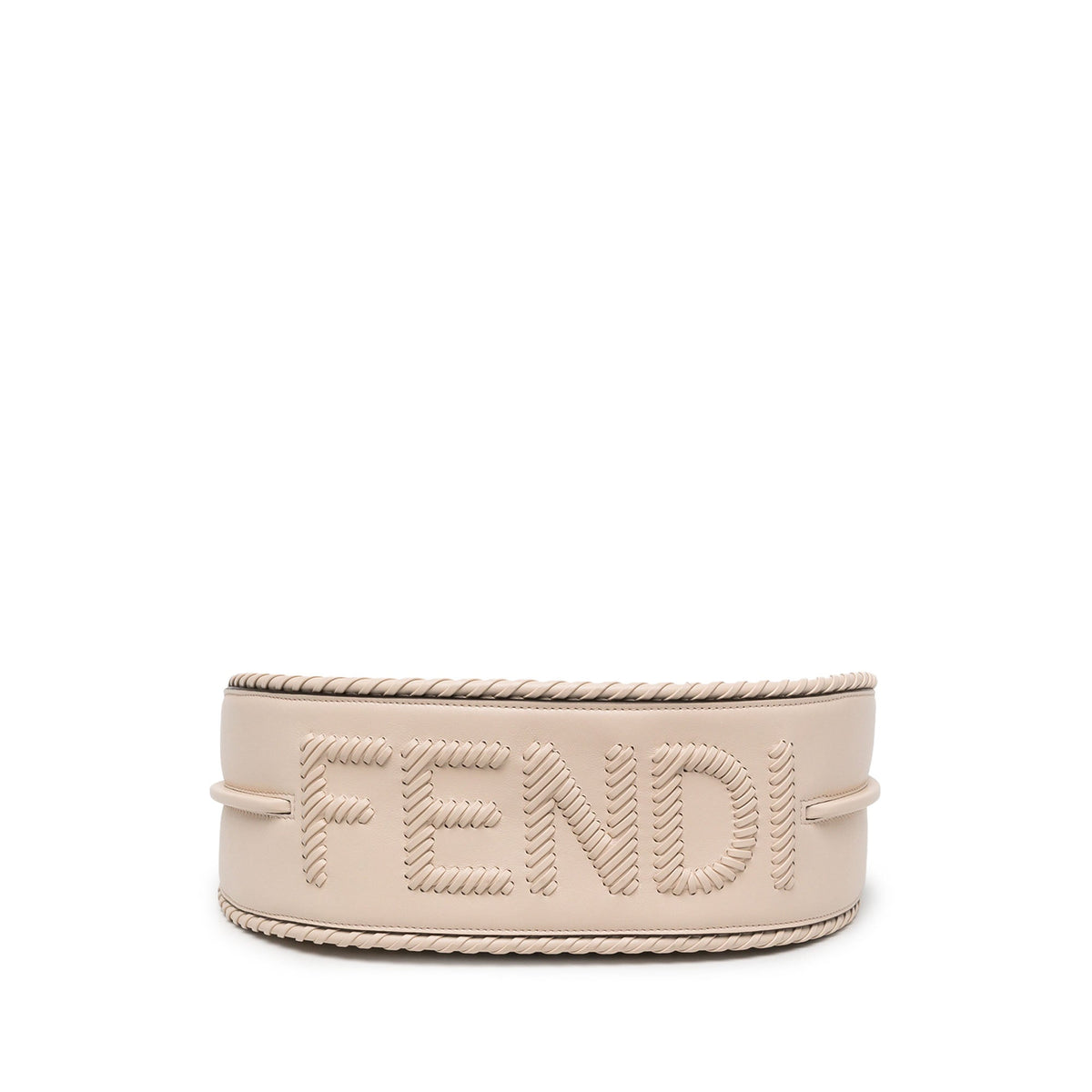 Fendi Small Leather Braided Fendigraphy Hobo — White