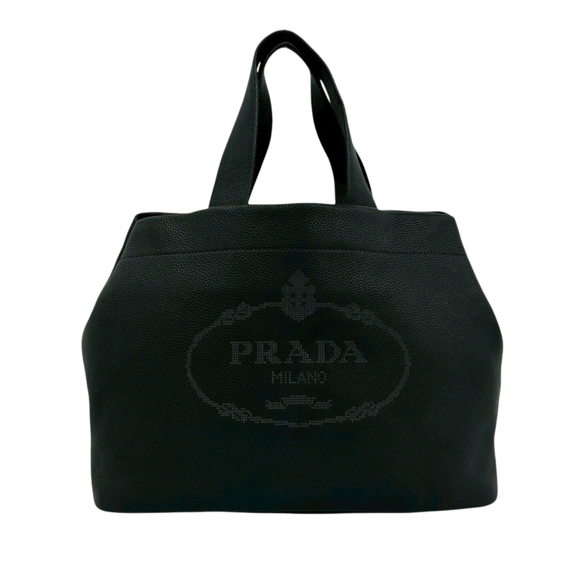 Prada Vitello Daino Logo Handbag