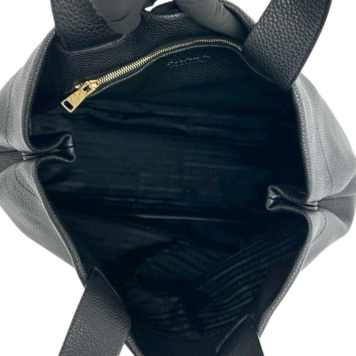 Prada Vitello Daino Logo Handbag