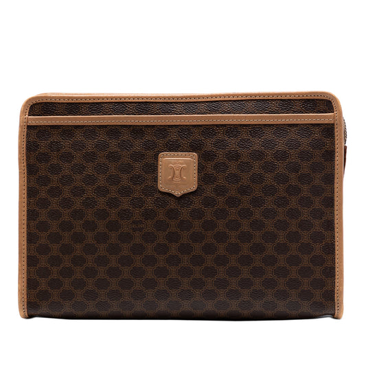 Celine Macadam Coated Canvas Clutch