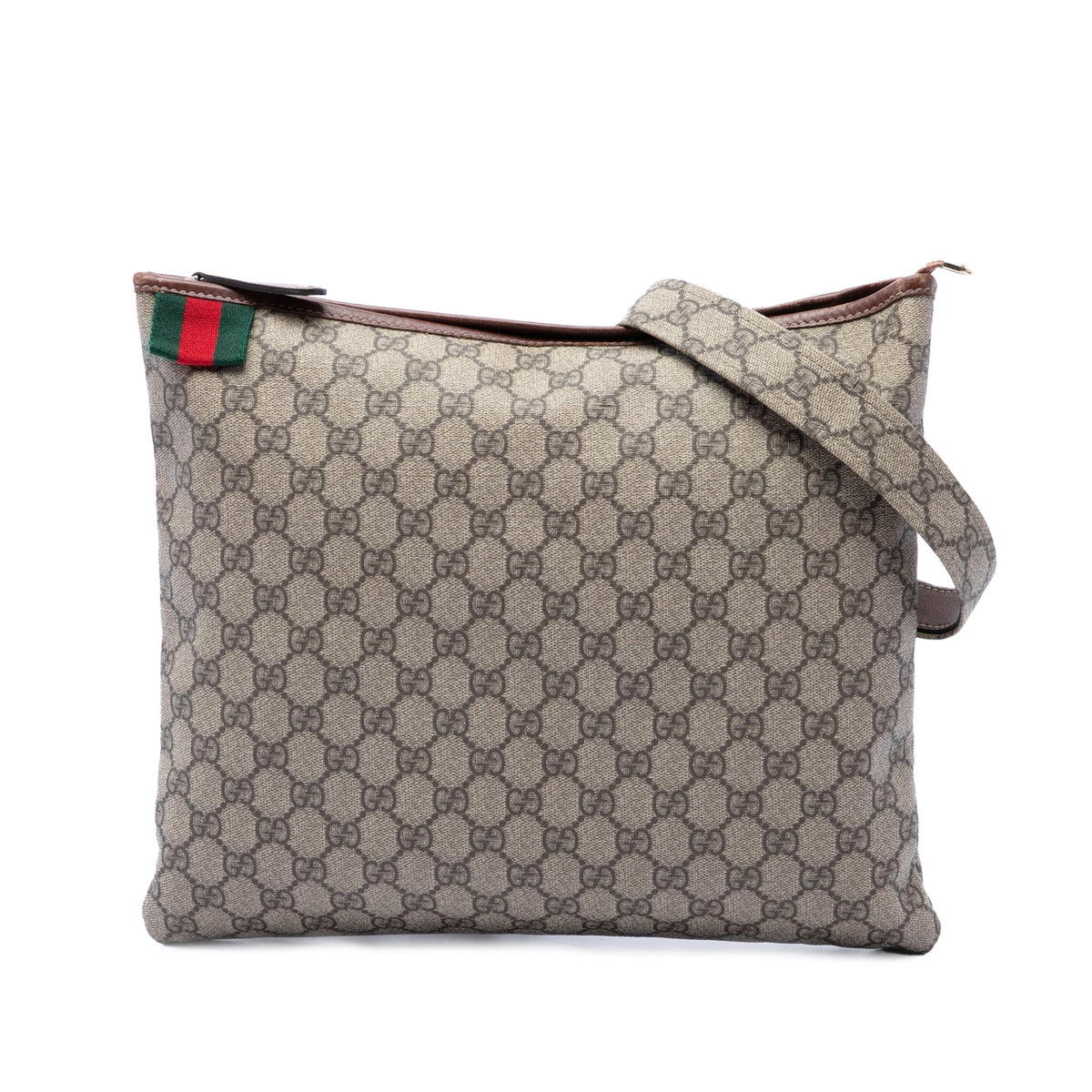 Gucci GG Supreme Web Crossbody — Beige