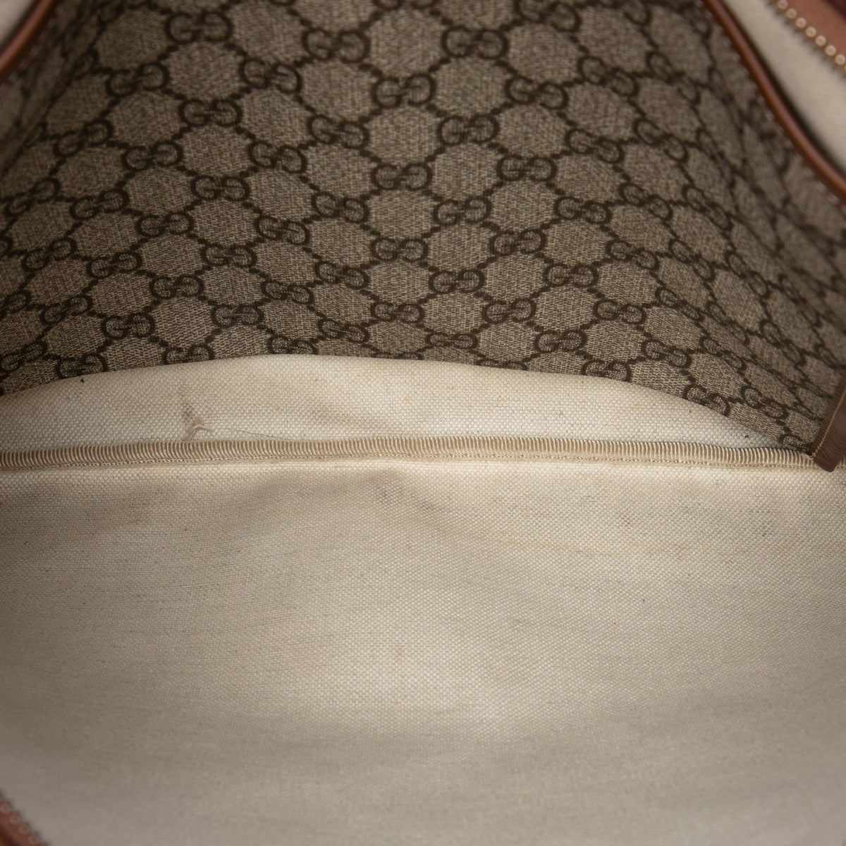 Gucci GG Supreme Web Crossbody — Beige