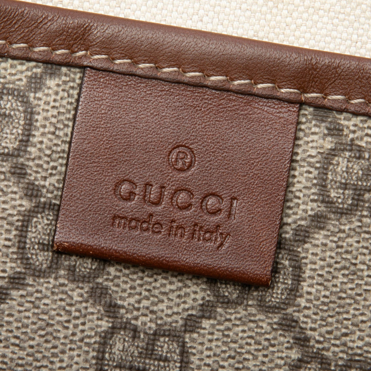 Gucci GG Supreme Web Crossbody — Beige