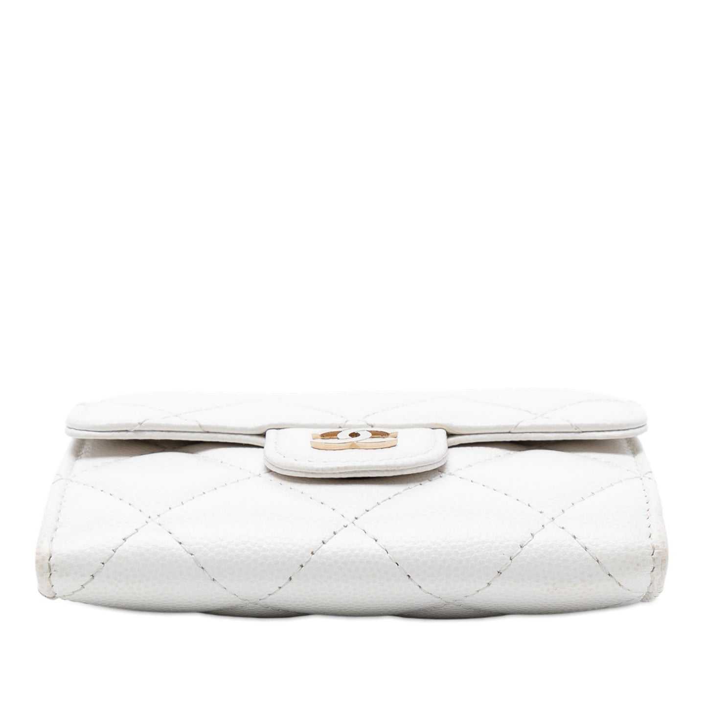 Chanel CC Quilted Caviar Flap Card Holder with Chain