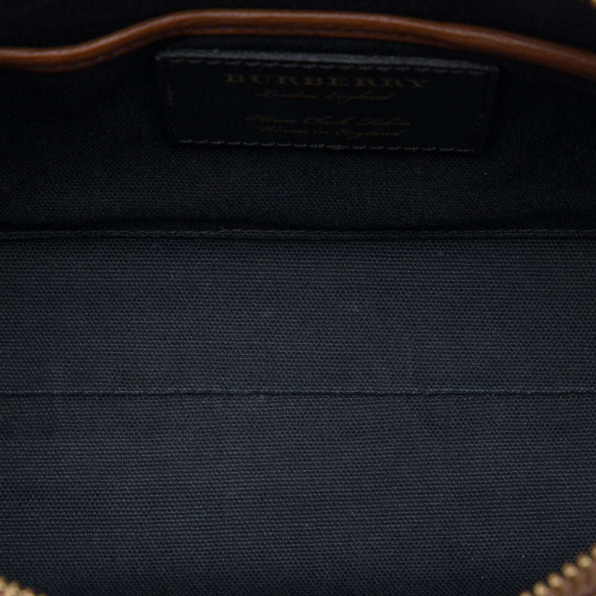 Burberry House Check Canvas Derby Abingdon Convertible Satchel