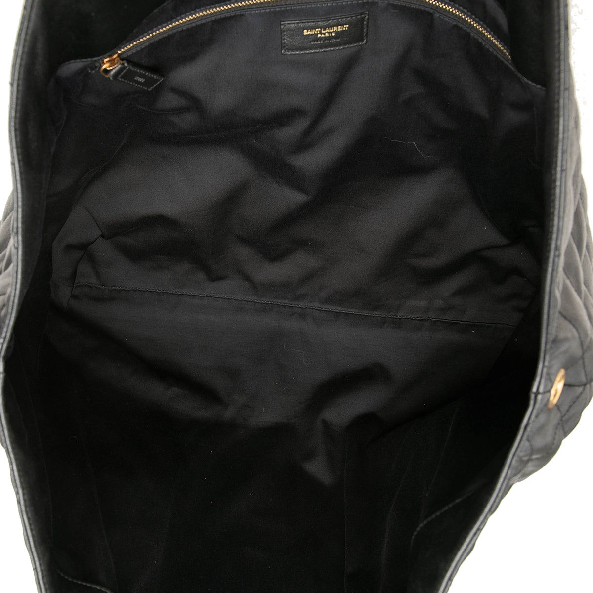 Saint Laurent Maxi Quilted Lambskin Icare Shopping Tote — Black