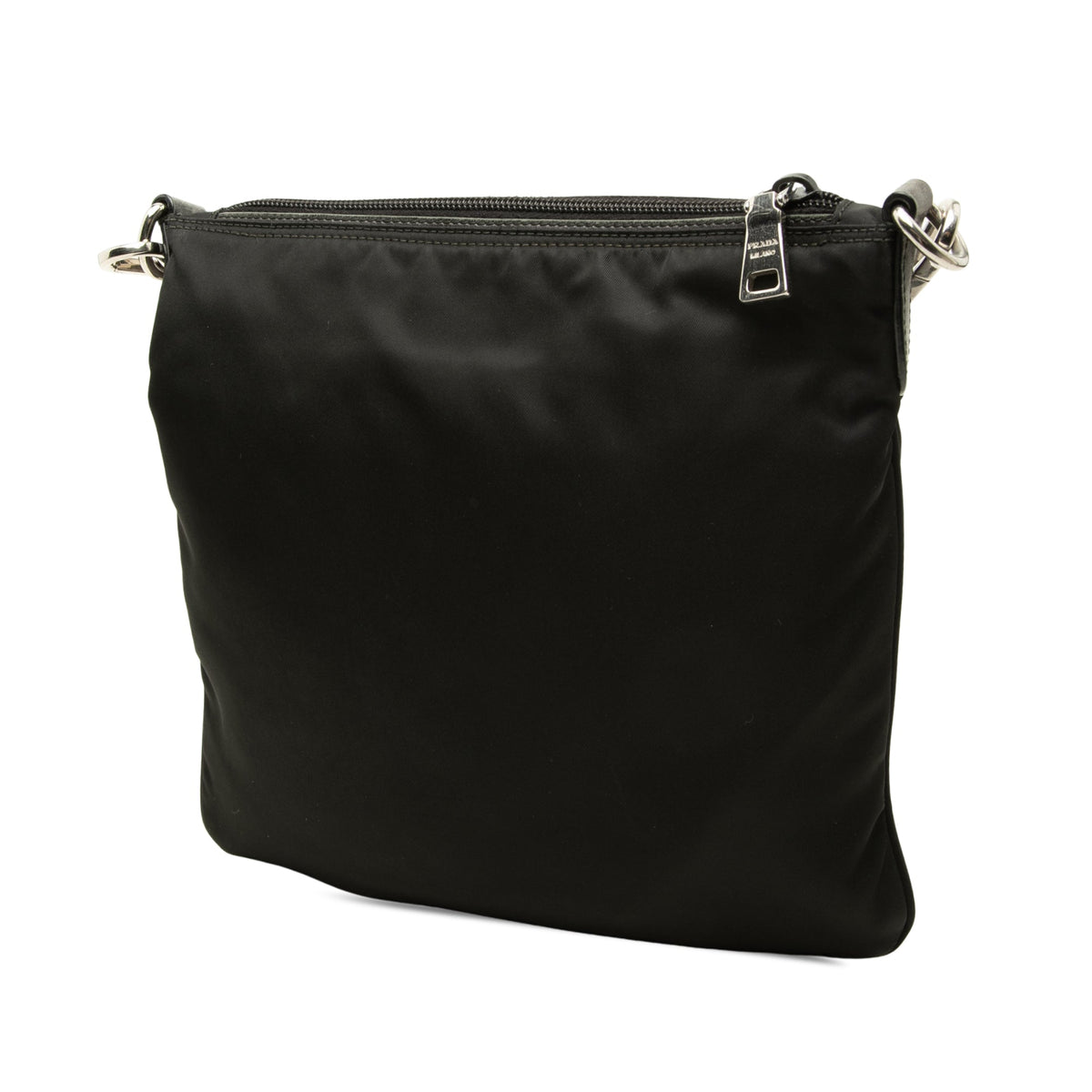 Prada Tessuto Zip Top Crossbody — Black
