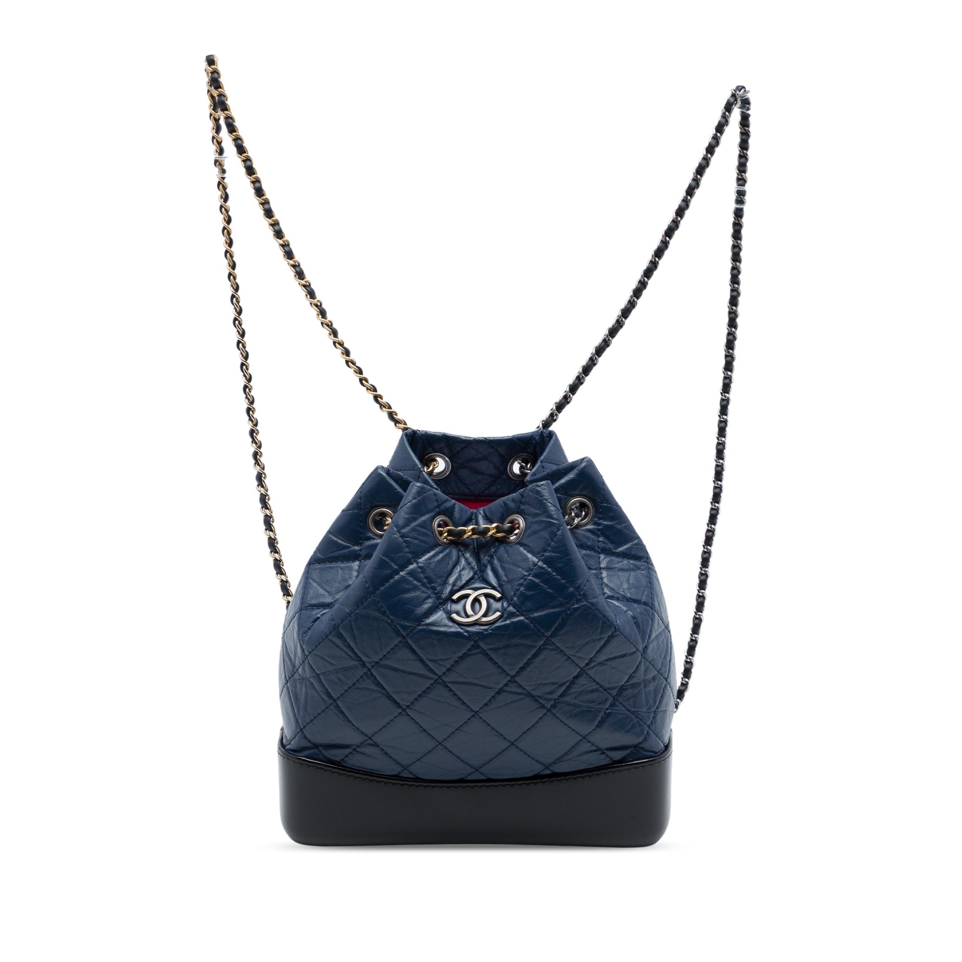 Chanel Small Bicolor Quilted Aged Calfskin Gabrielle Backpack