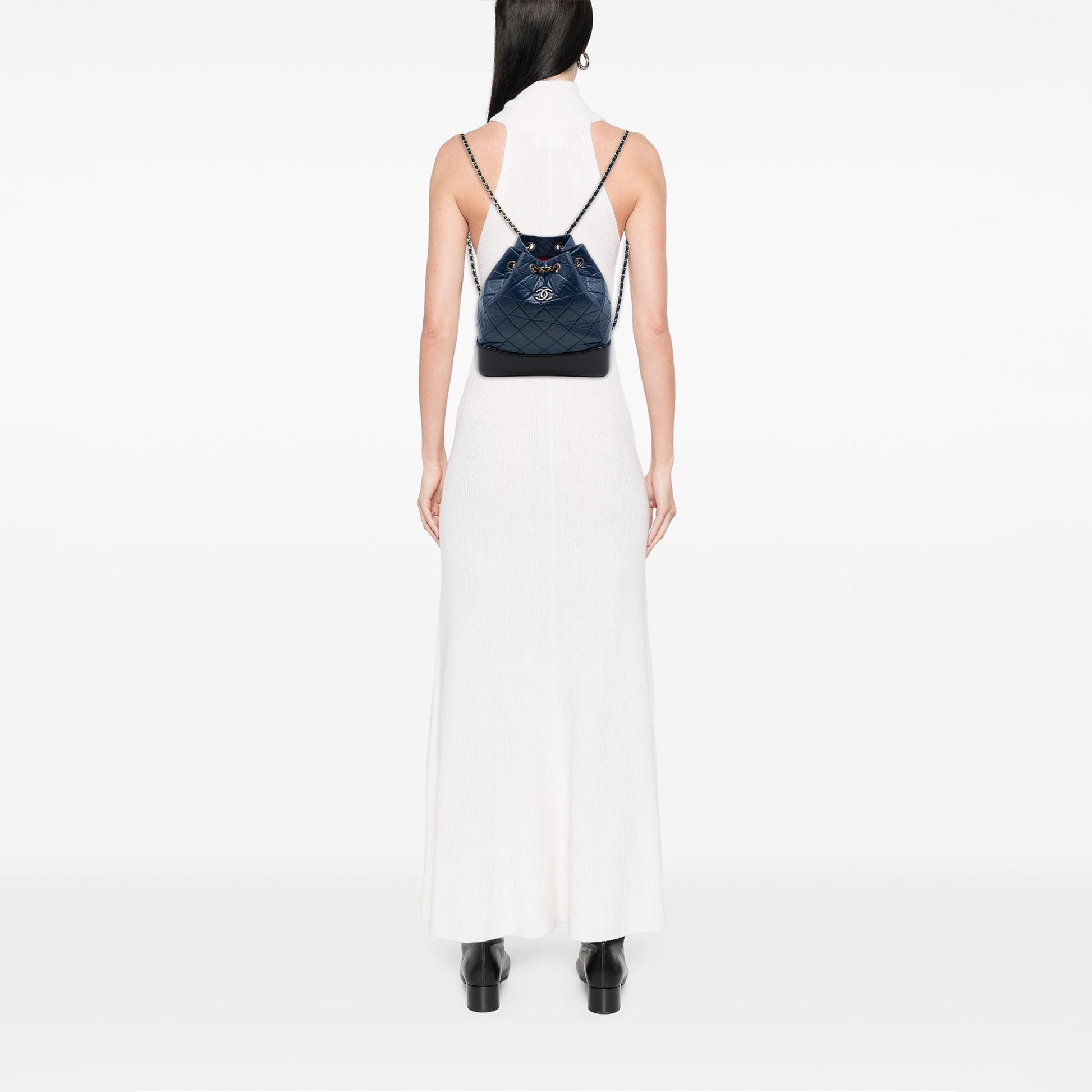 Chanel Small Bicolor Quilted Aged Calfskin Gabrielle Backpack