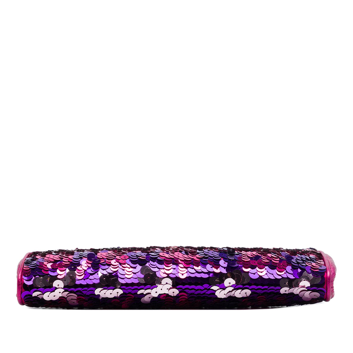 Miu Miu Sequin and Leather Wristlet Clutch — Purple