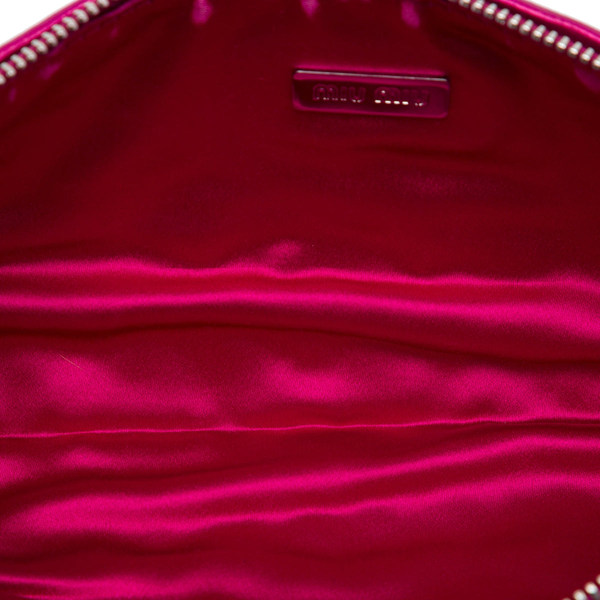 Miu Miu Sequin and Leather Wristlet Clutch — Purple