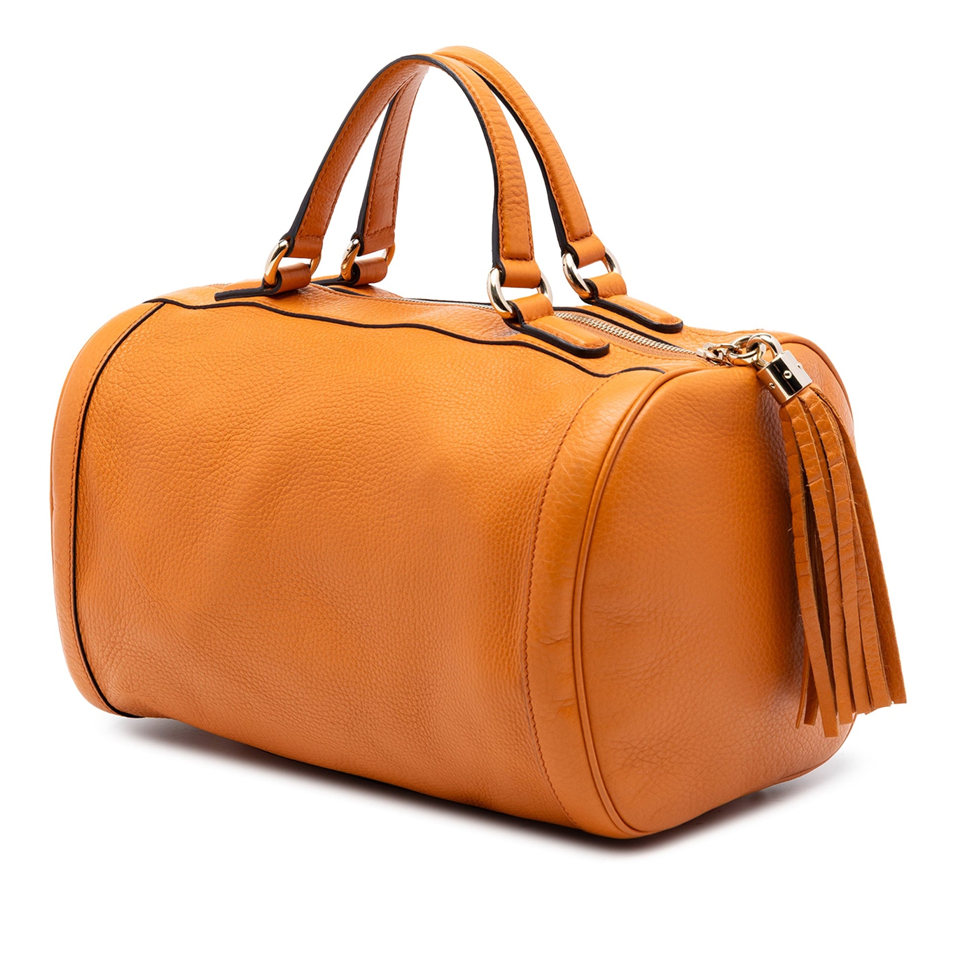 Gucci Medium Pebbled Calfskin Soho Boston Bag