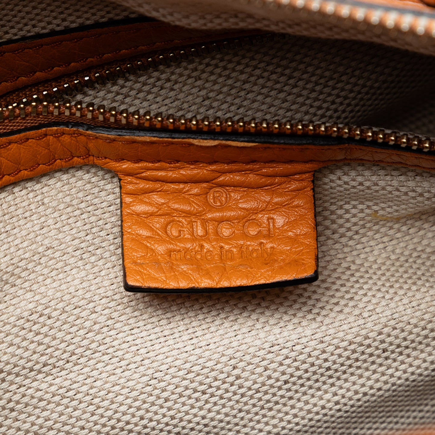 Gucci Medium Pebbled Calfskin Soho Boston Bag