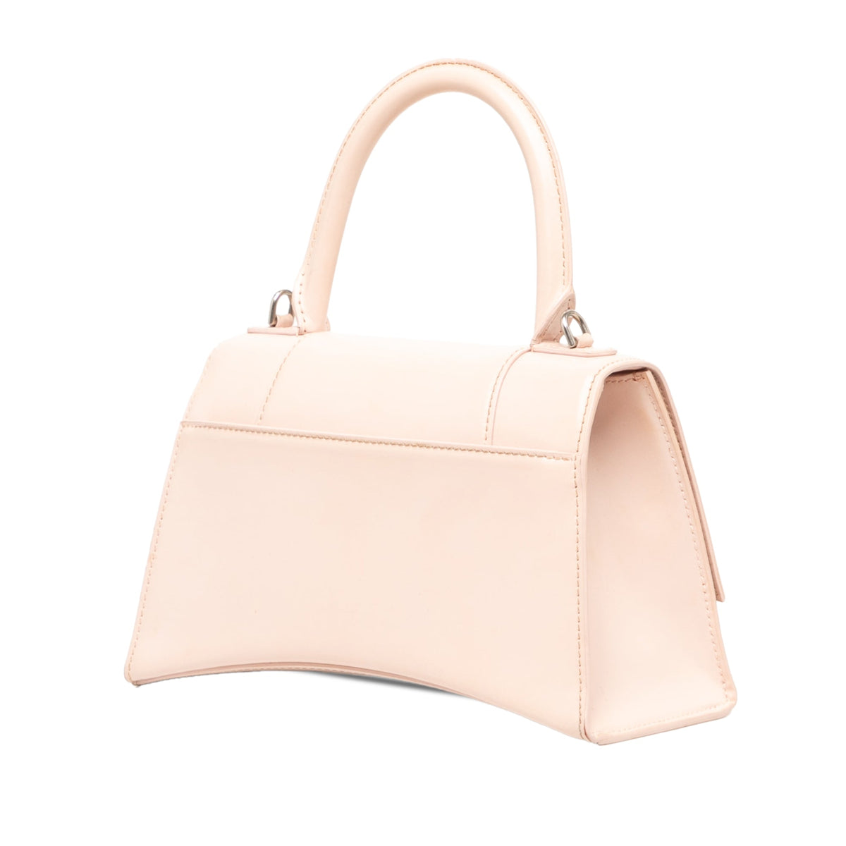 Balenciaga Small Leather Hourglass Top Handle Bag — Beige