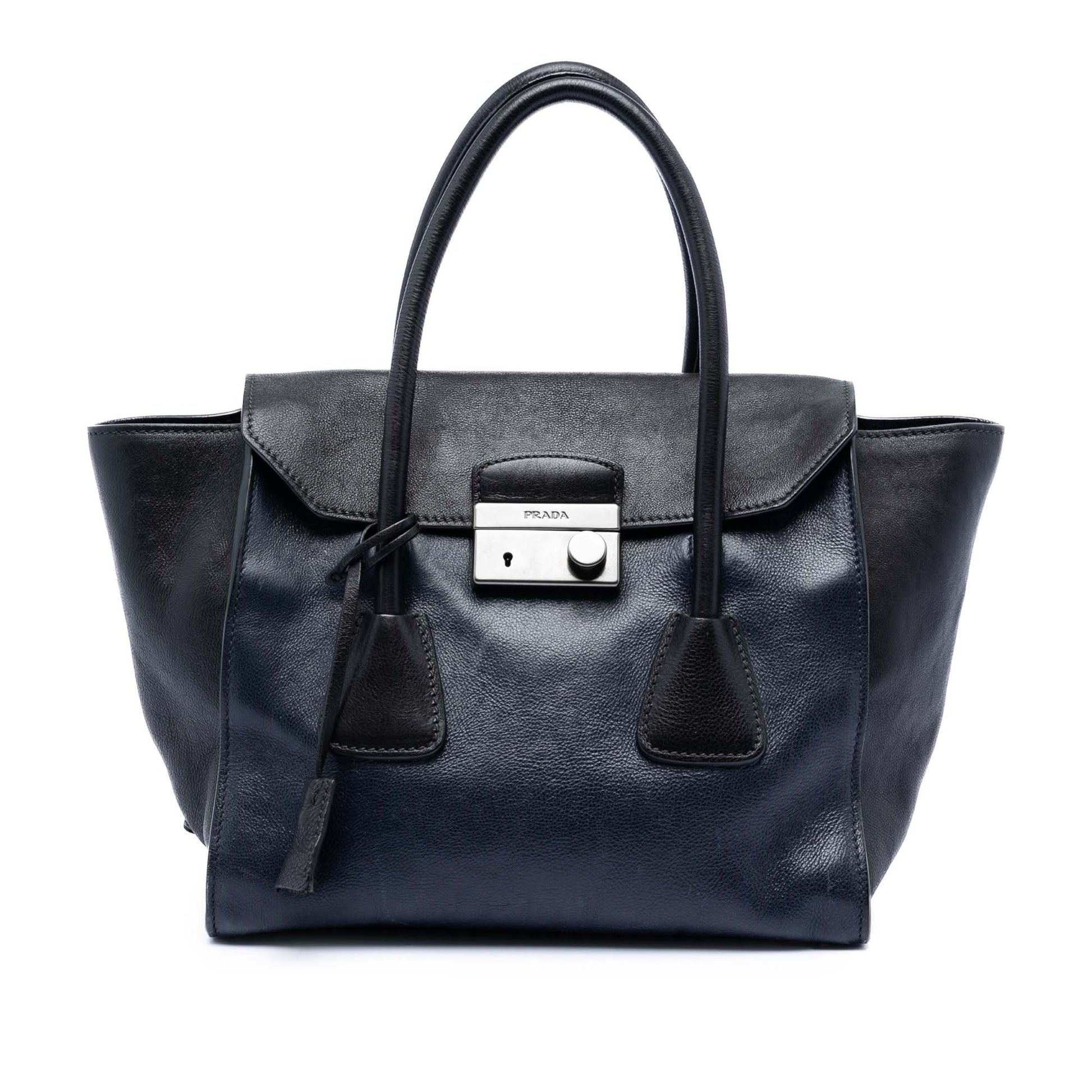 Bicolor Glace Calf Sound Lock Satchel