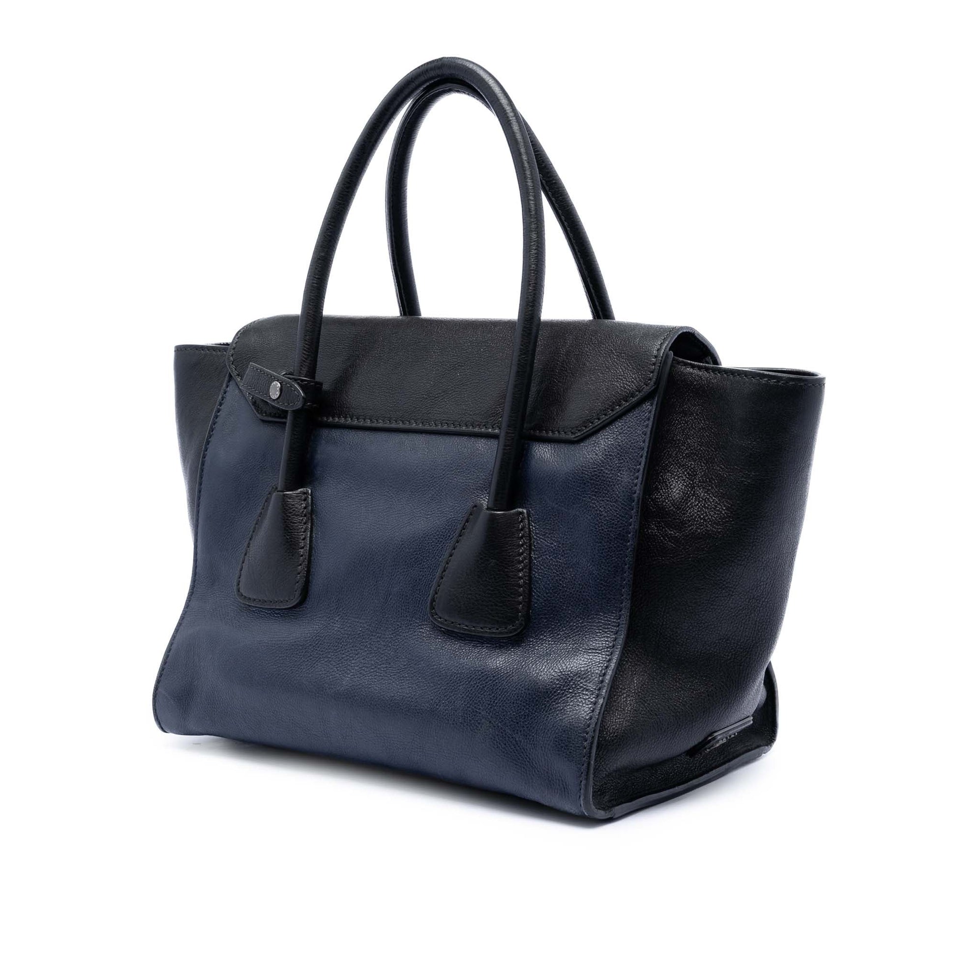 Prada Bicolor Glace Calf Sound Lock Satchel