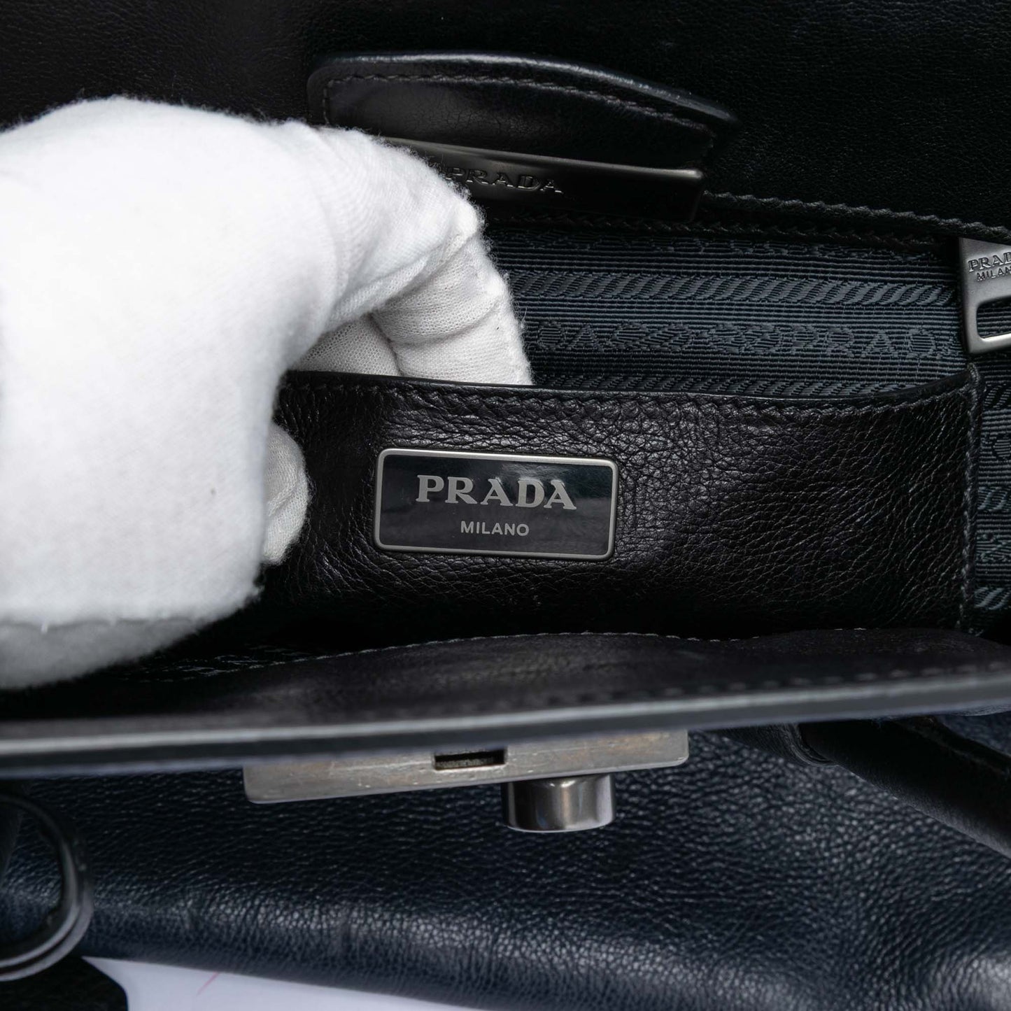 Bicolor Glace Calf Sound Lock Satchel