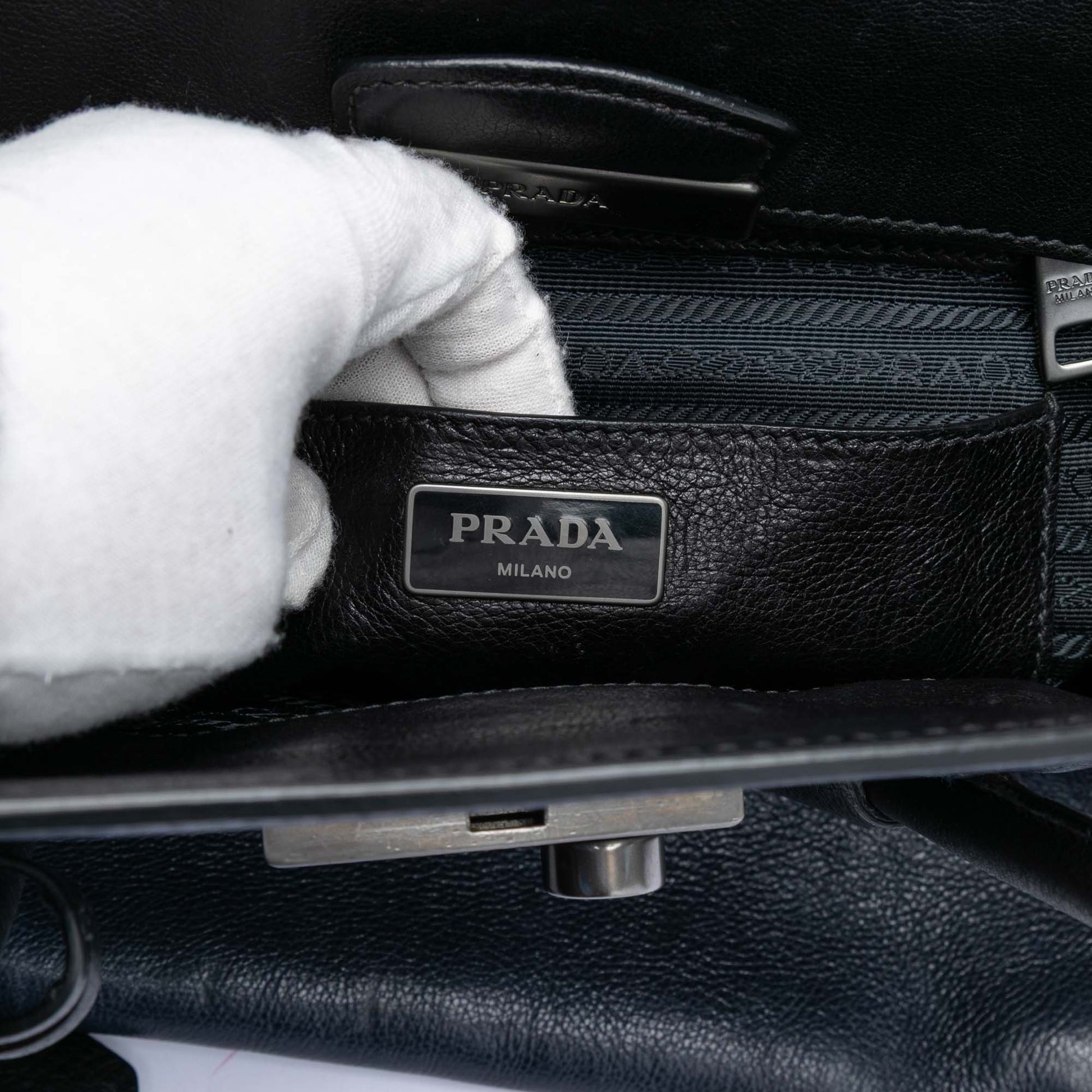 Bicolor Glace Calf Sound Lock Satchel