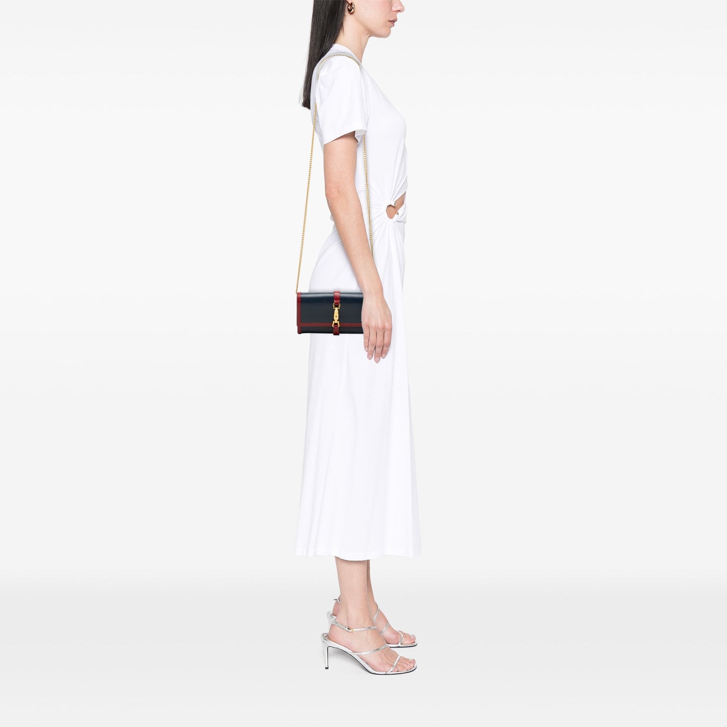 Gucci Bicolor Calfskin Jackie 1961 Wallet On Chain