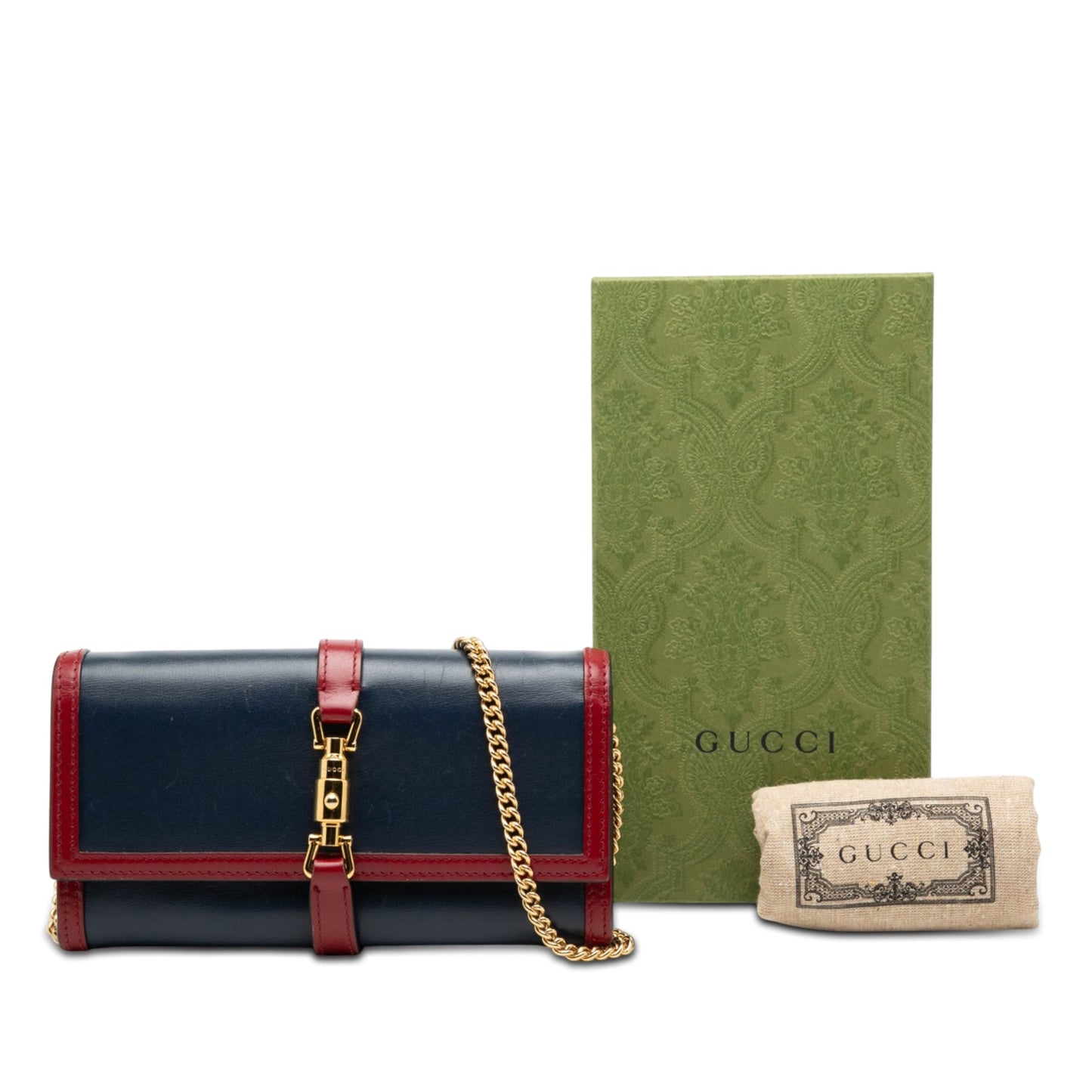 Gucci Bicolor Calfskin Jackie 1961 Wallet On Chain