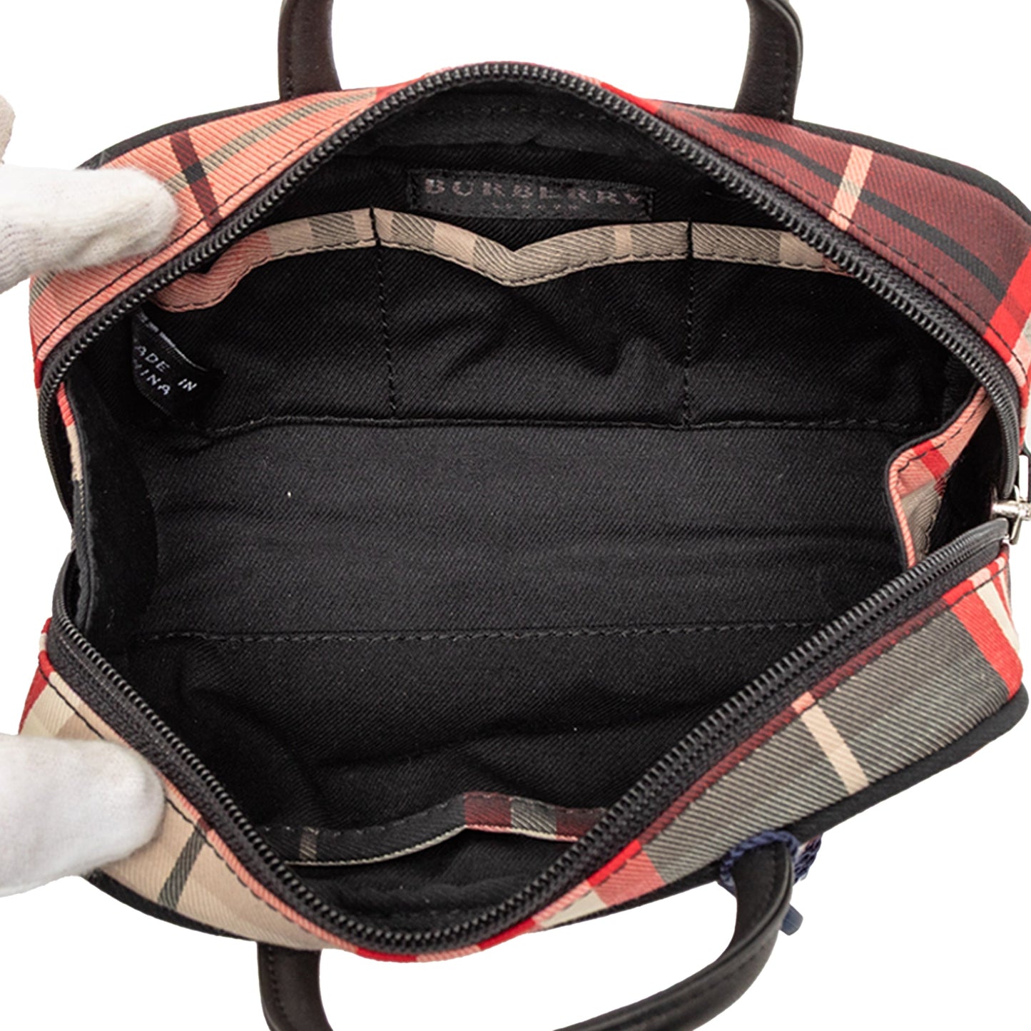Burberry Plaid Canvas Handbag