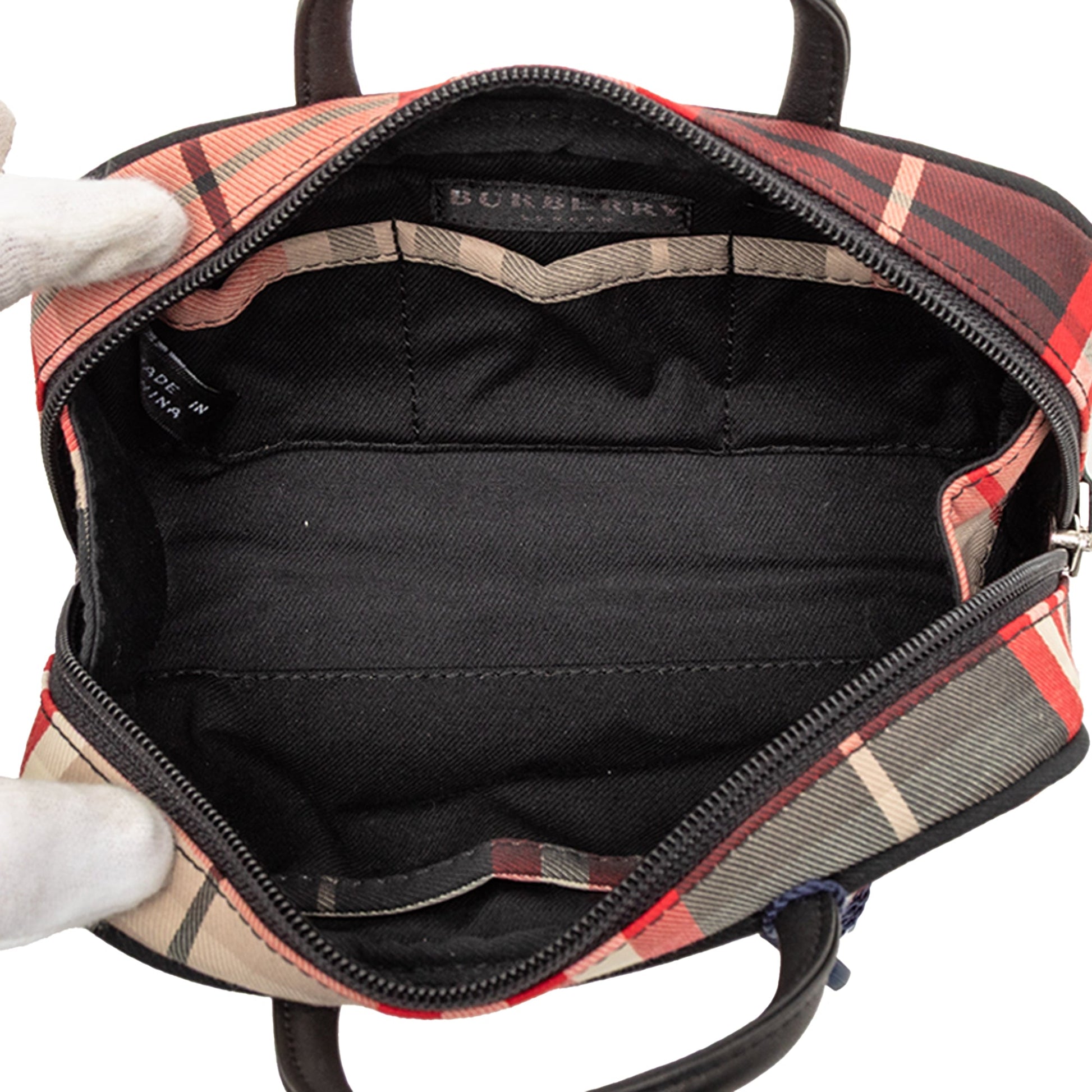 Burberry Plaid Canvas Handbag