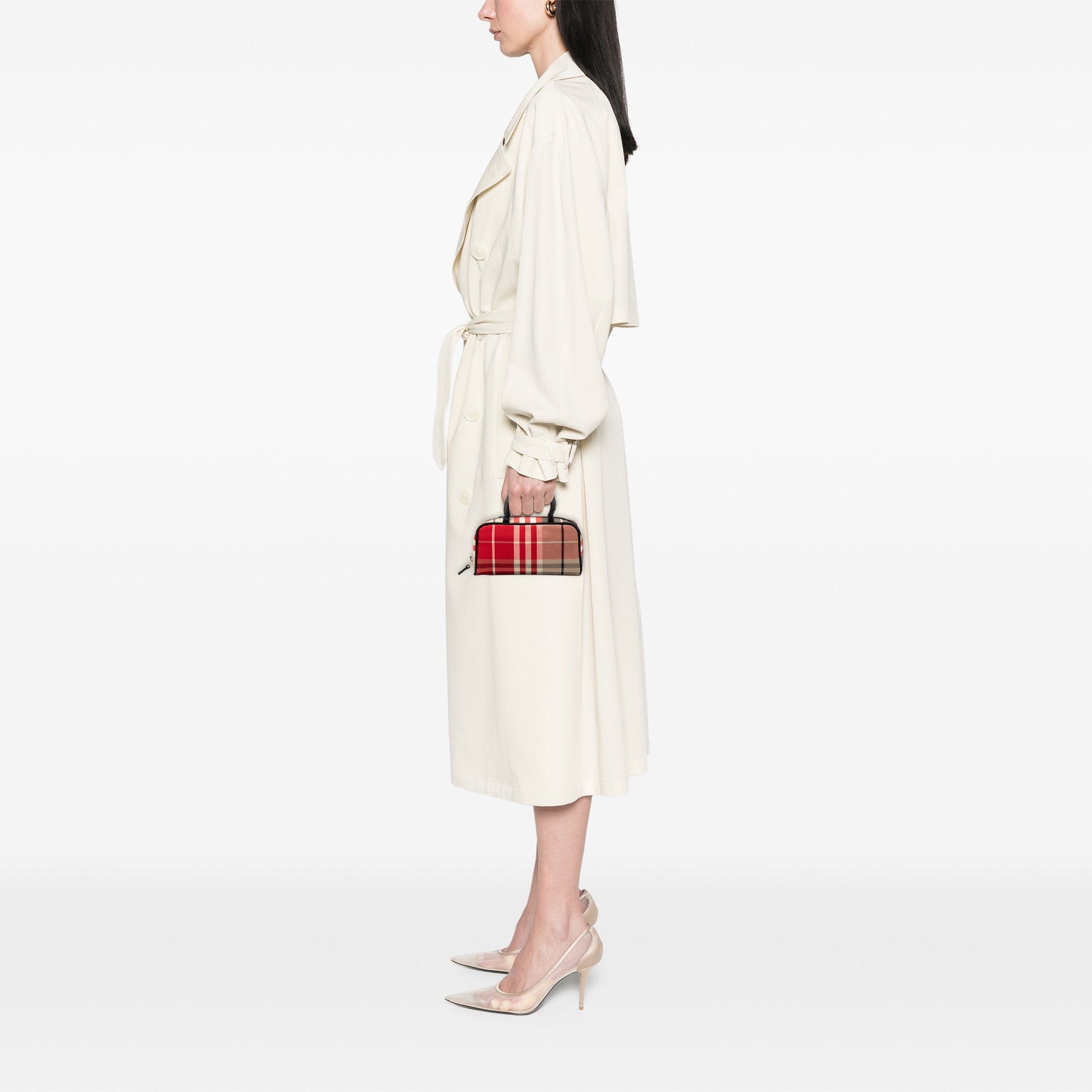 Burberry Plaid Canvas Handbag