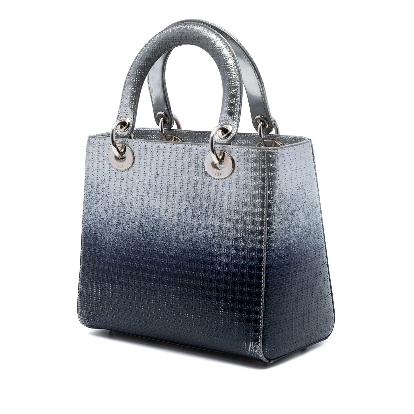 Dior Medium Ombre Metallic Patent Microcannage Lady Dior