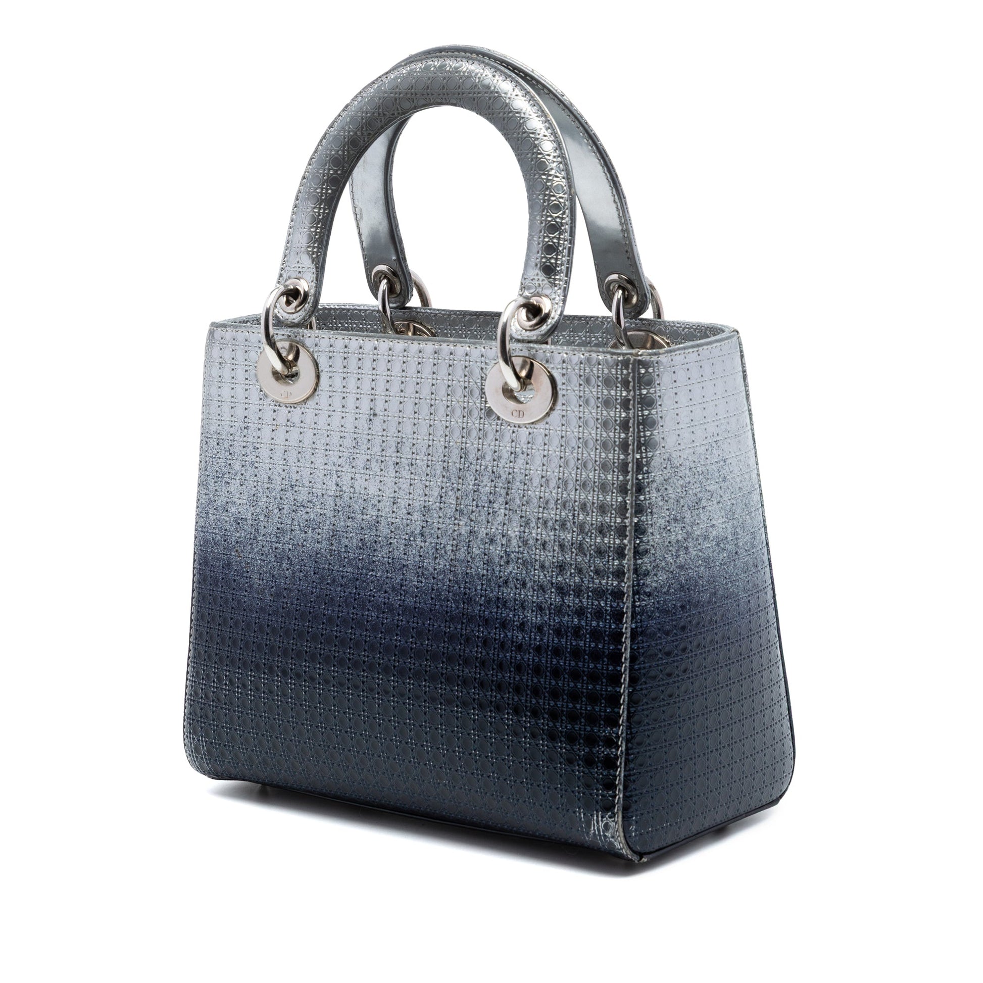 Dior Medium Ombre Metallic Patent Microcannage Lady Dior