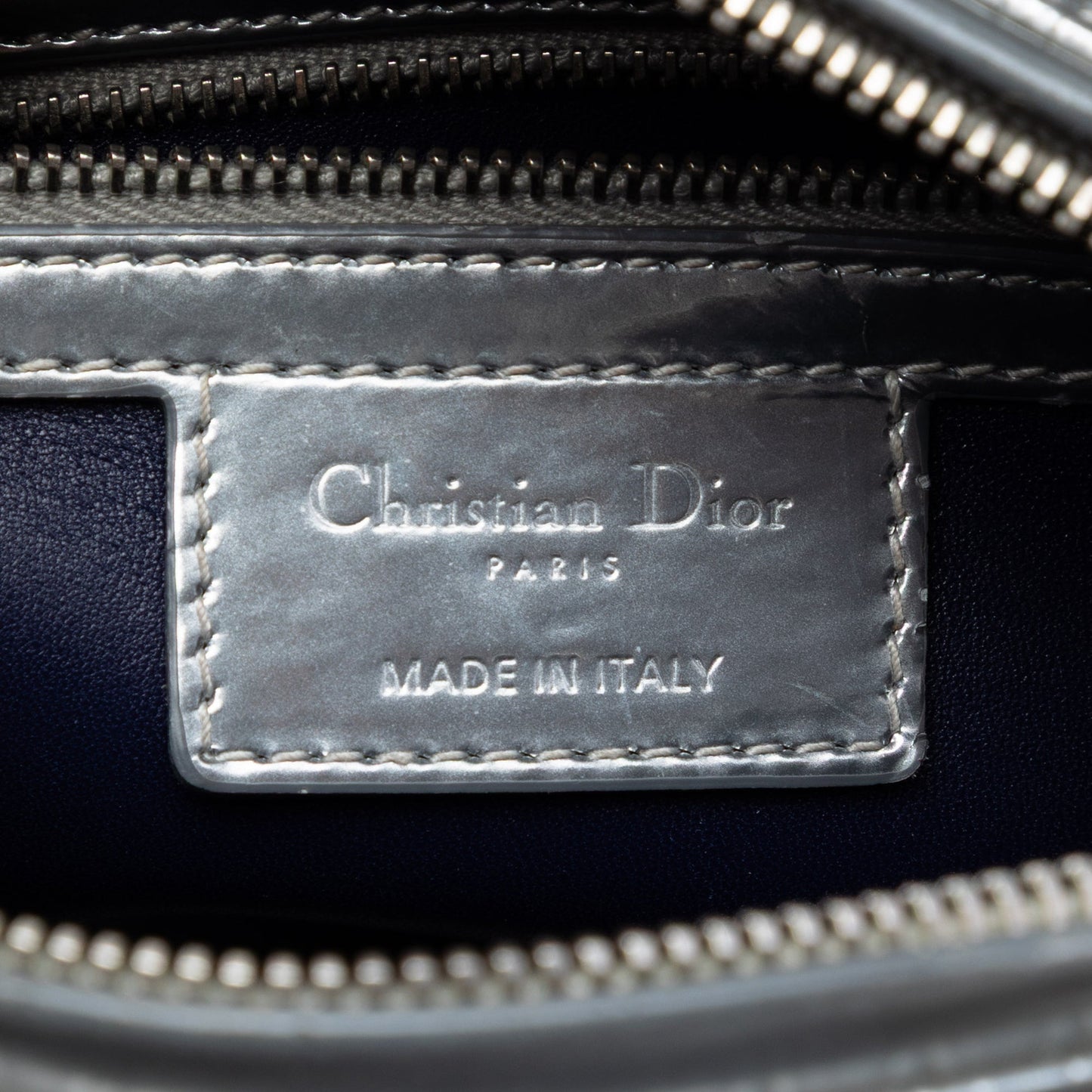 Dior Medium Ombre Metallic Patent Microcannage Lady Dior