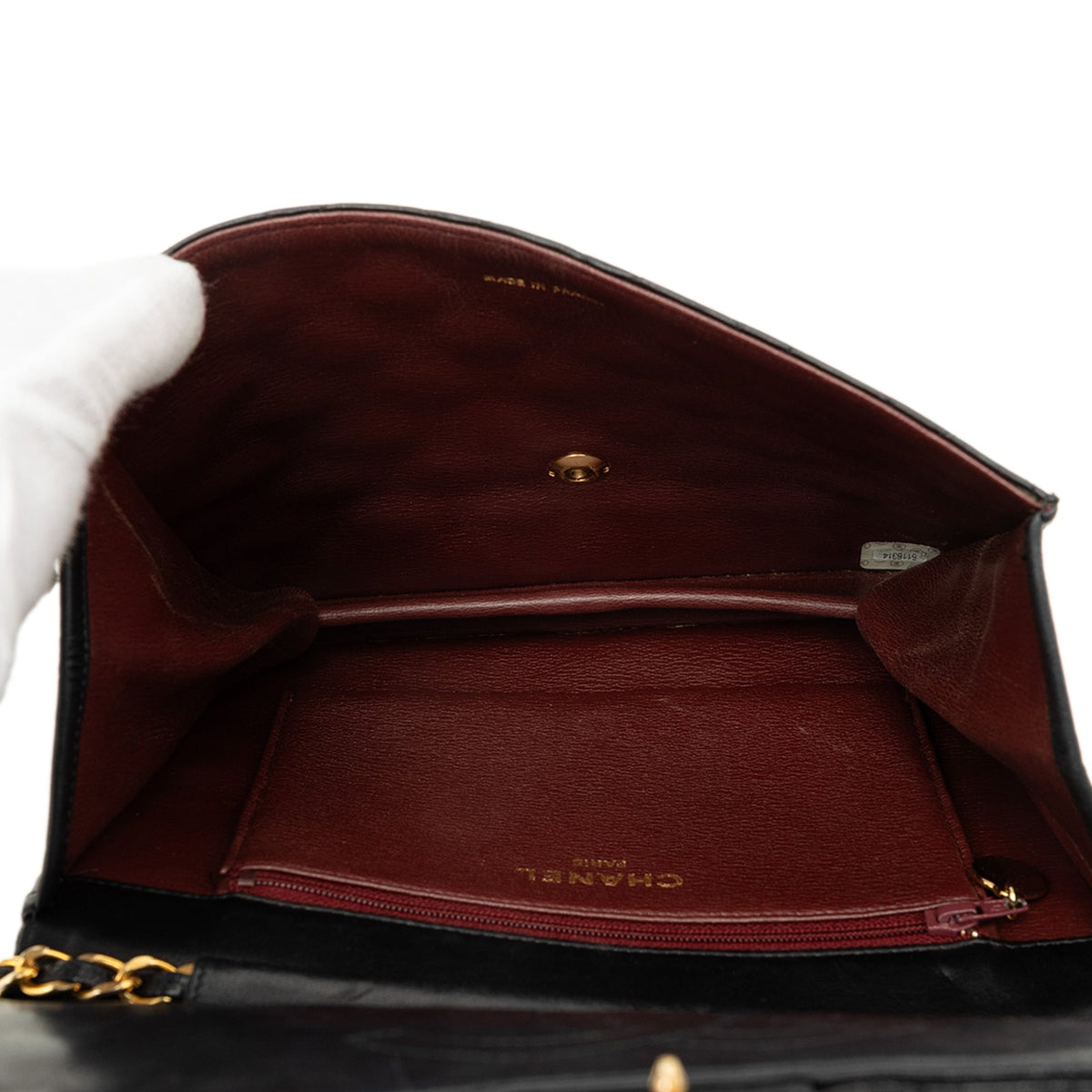 Chanel Small CC Quilted Lambskin Single Flap — Black