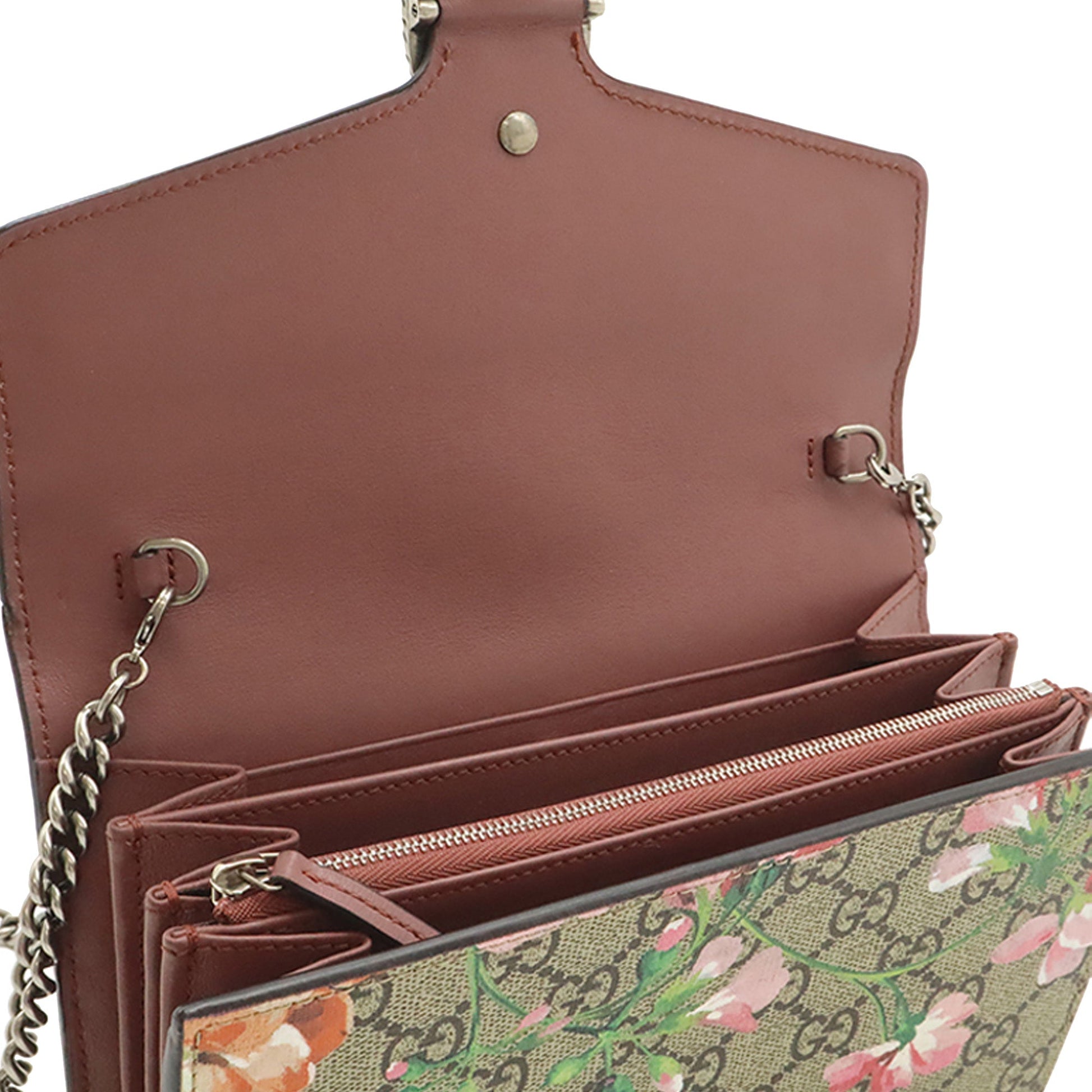 Gucci GG Supreme Blooms Dionysus Wallet on Chain