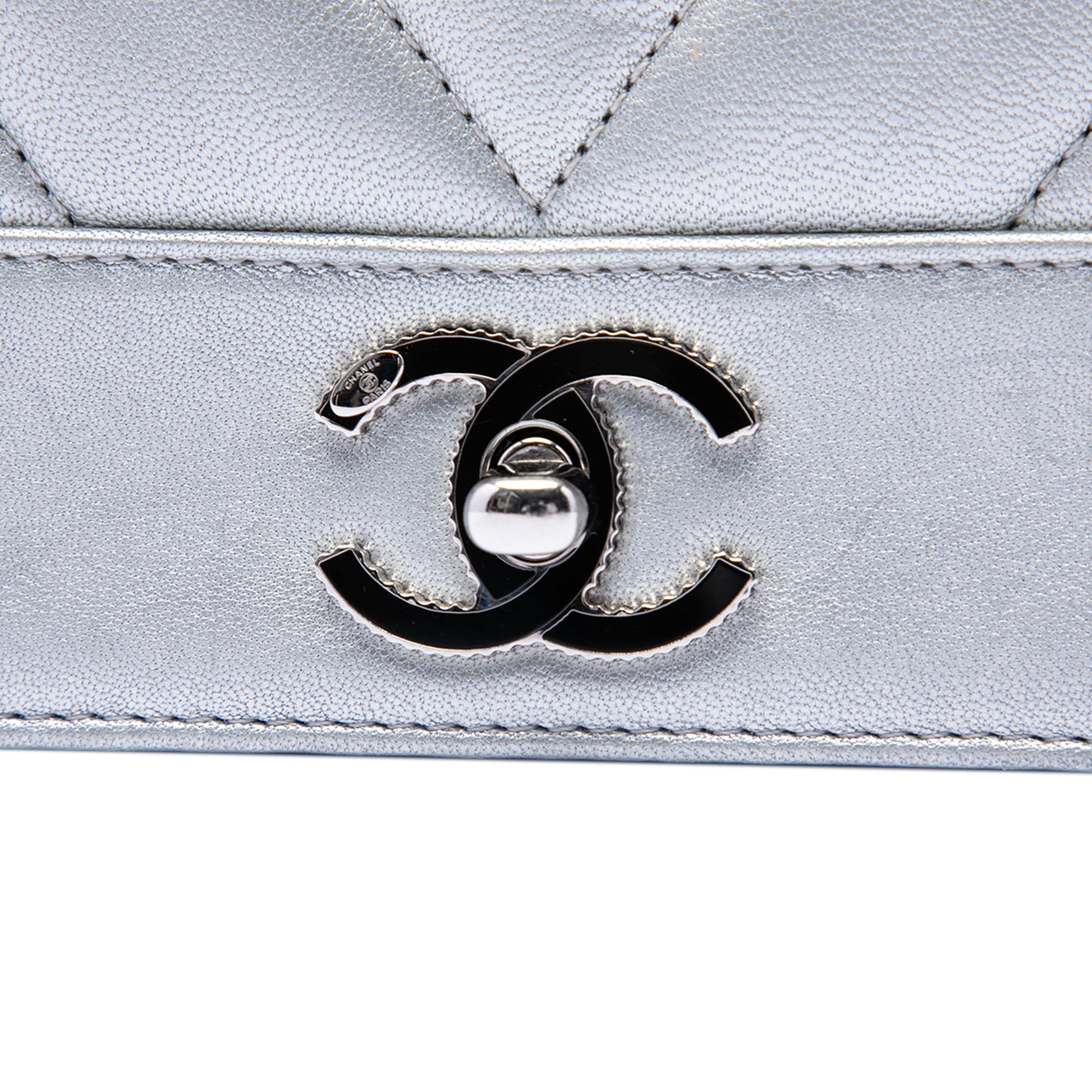 Chanel Mini Quilted Chevron Sheepskin Mademoiselle Vintage Flap