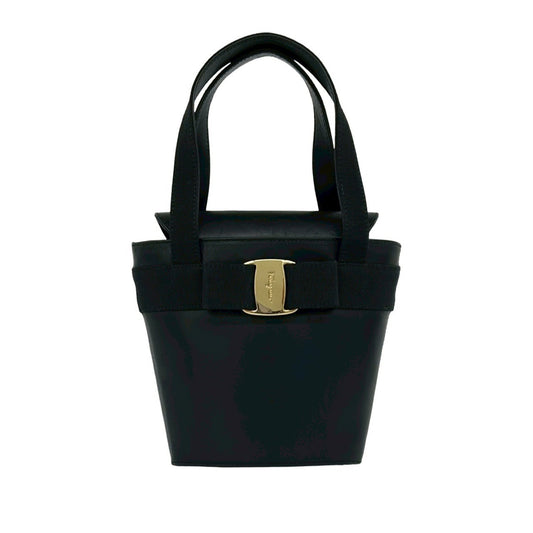 Ferragamo Leather Vara Bow Top Handle Bucket Bag