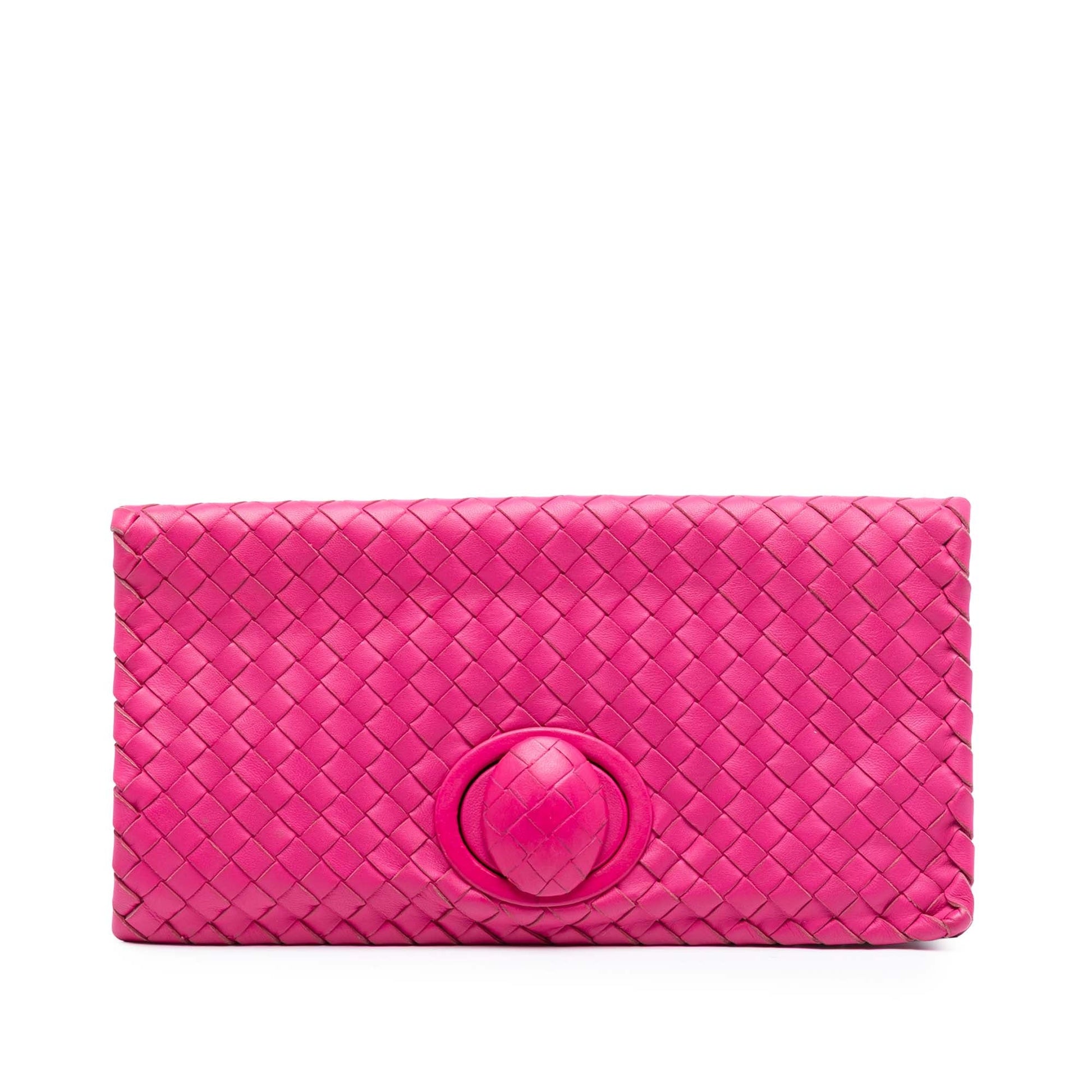 Bottega Veneta Nappa Intrecciato Turn Lock Clutch