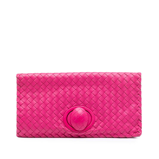 Bottega Veneta Nappa Intrecciato Turn Lock Clutch