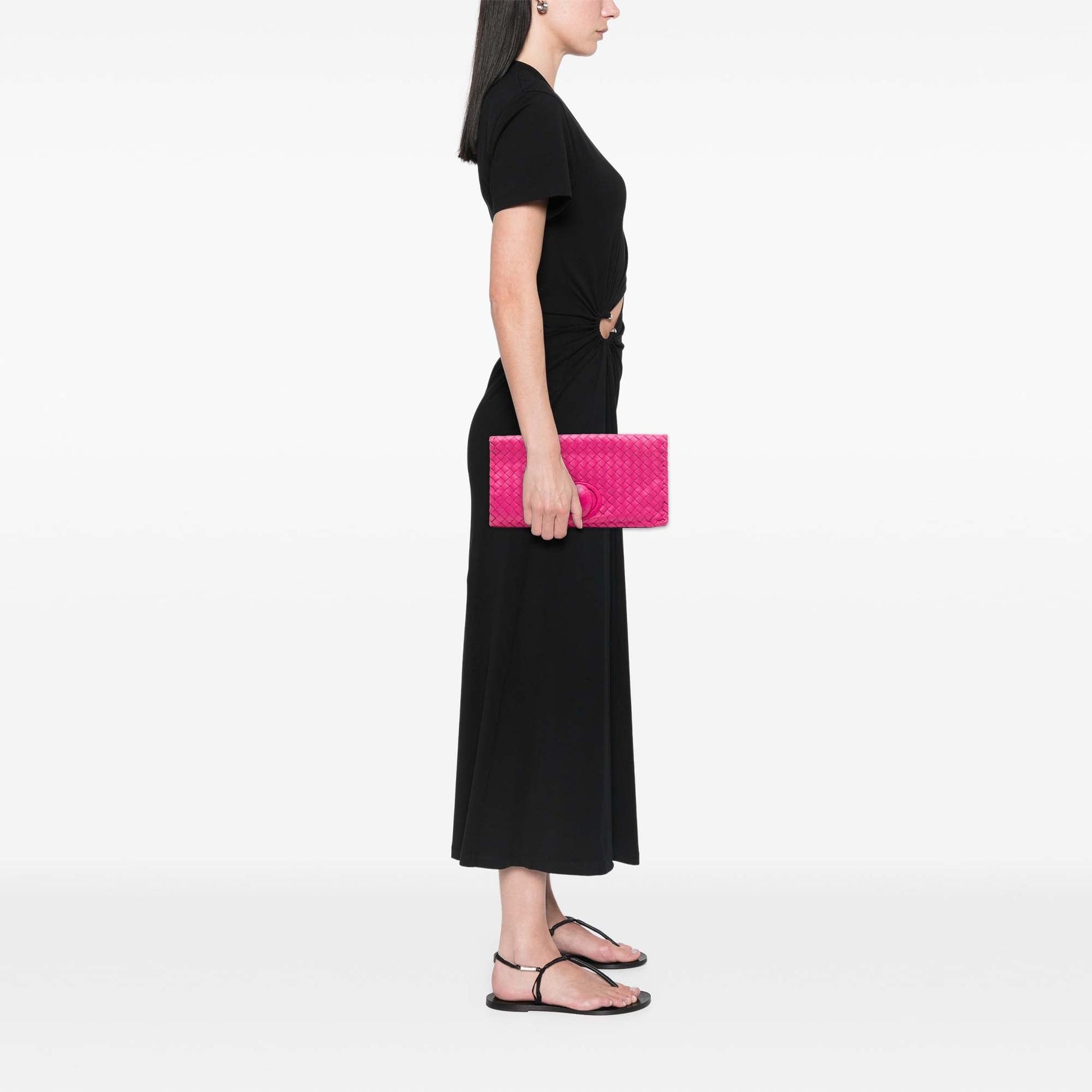Bottega Veneta Nappa Intrecciato Turn Lock Clutch