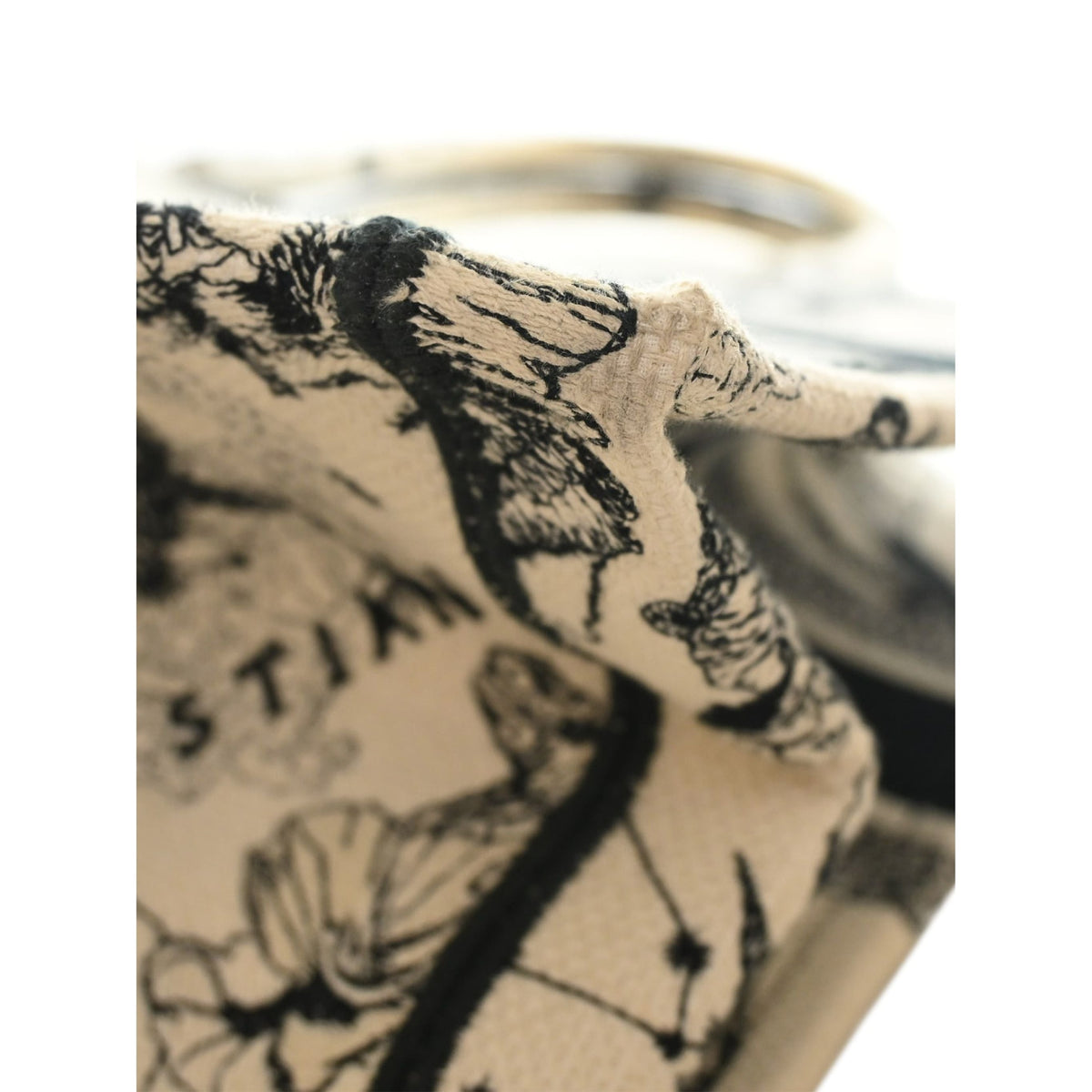 Dior Medium Canvas Embroidered Zodiac Toile De Jouy Book Tote — White