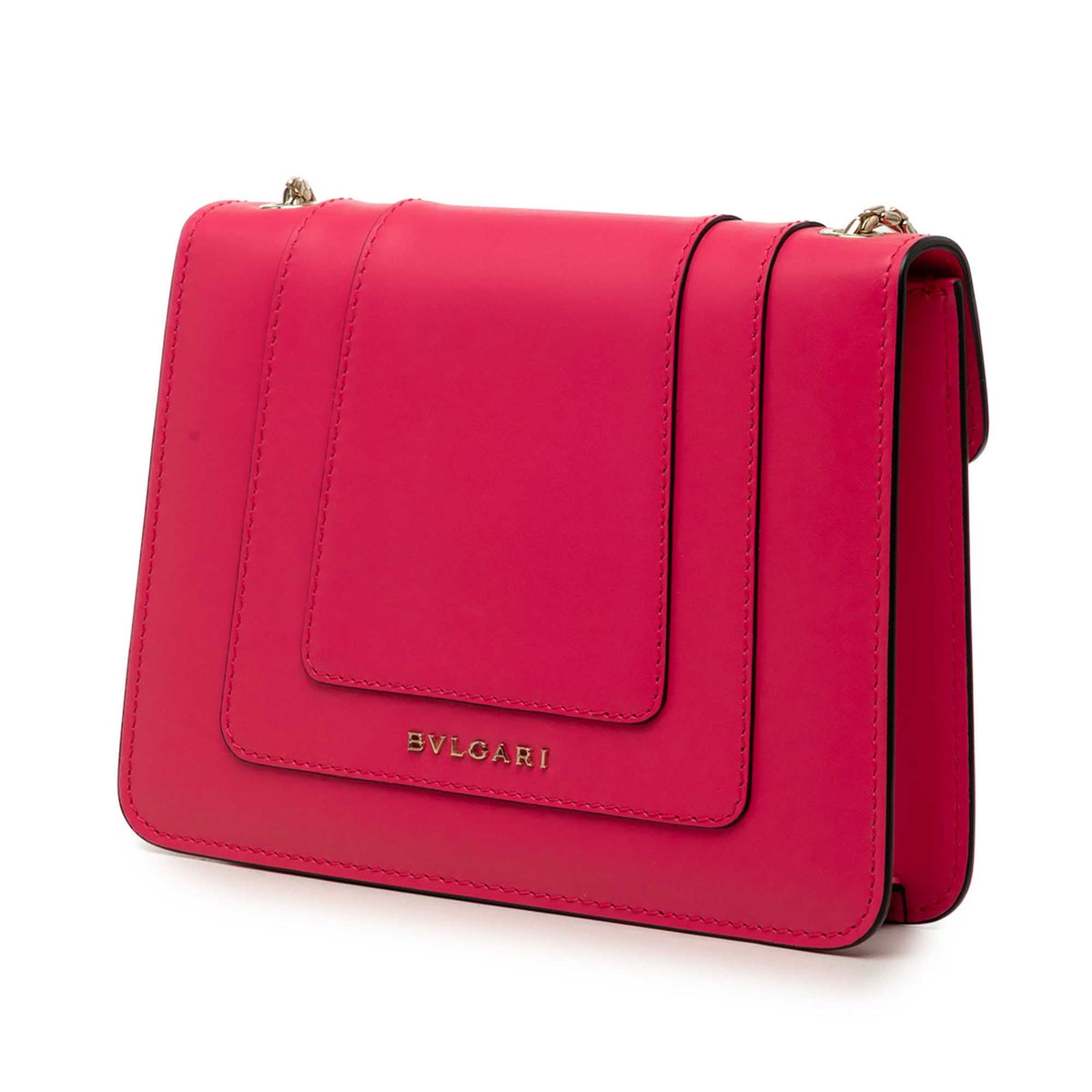 Bvlgari Small Leather Square Serpenti Forever Chain Crossbody