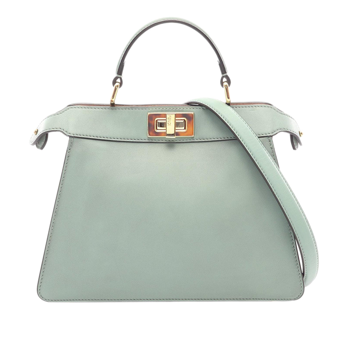 Fendi Small Calfskin Selleria Peekaboo ISeeU Satchel — Green