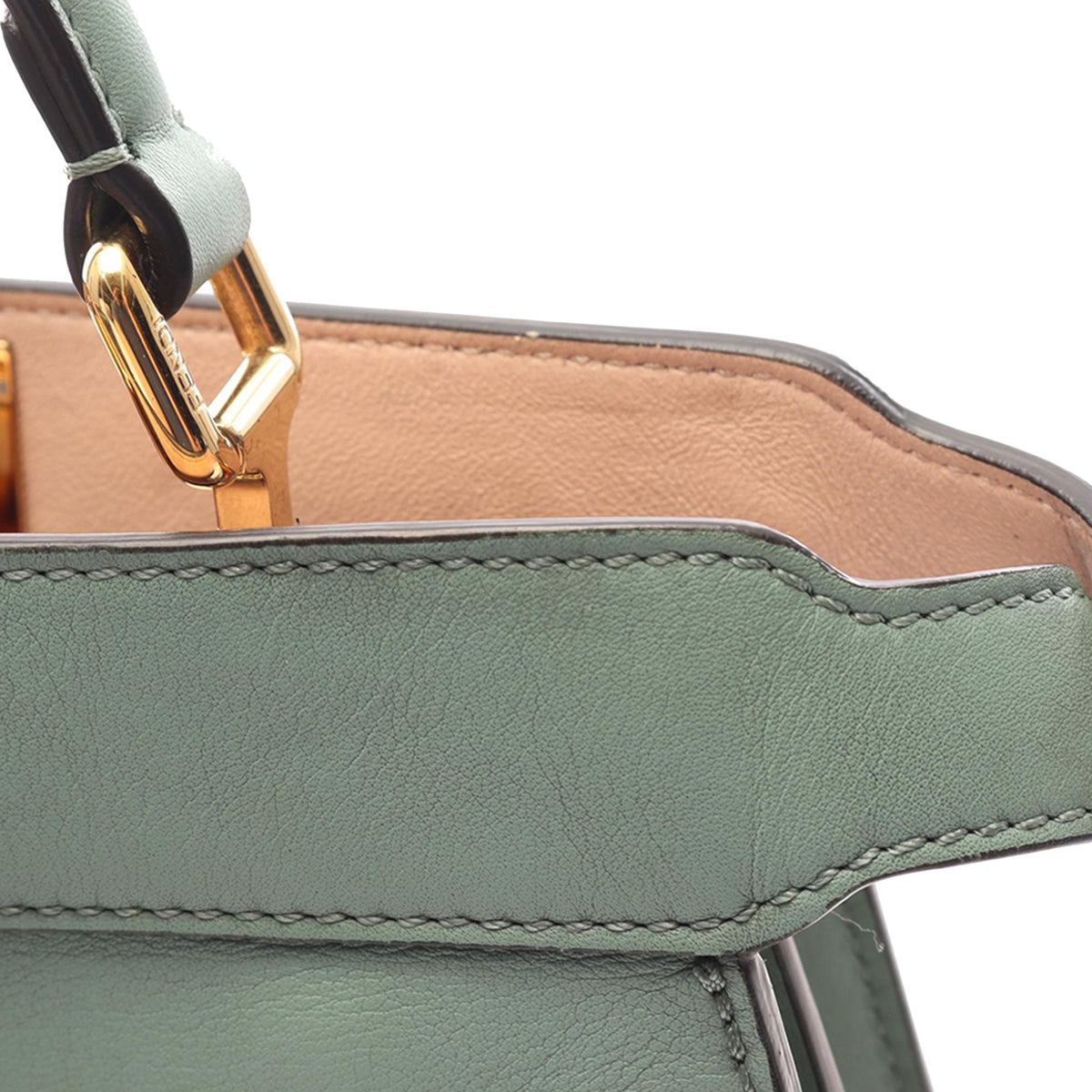 Fendi Small Calfskin Selleria Peekaboo ISeeU Satchel — Green