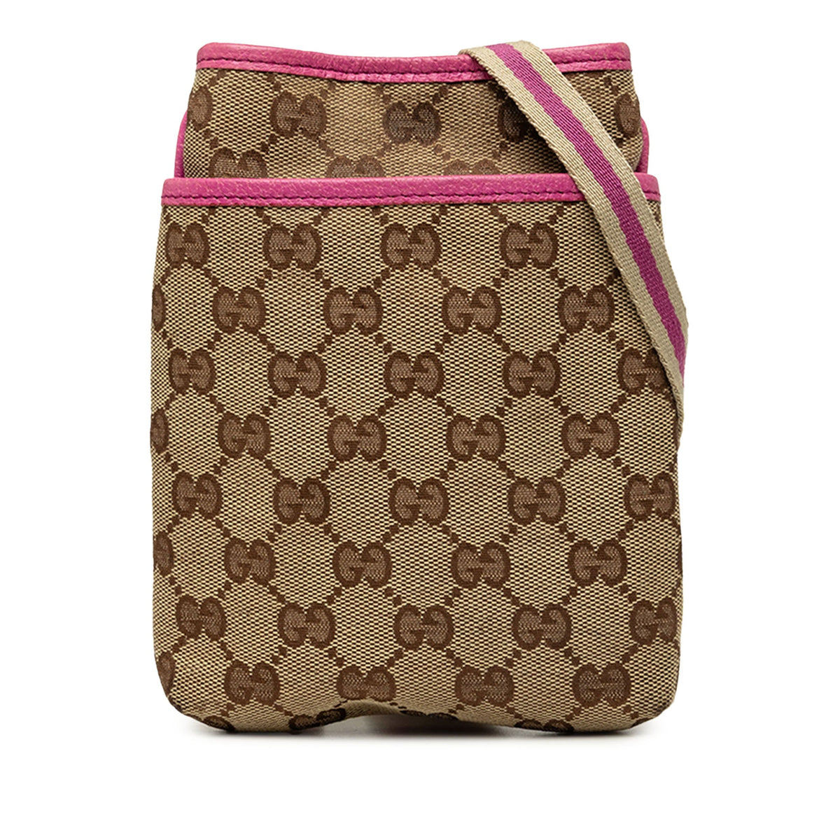 Gucci GG Canvas Web Crossbody — Pink