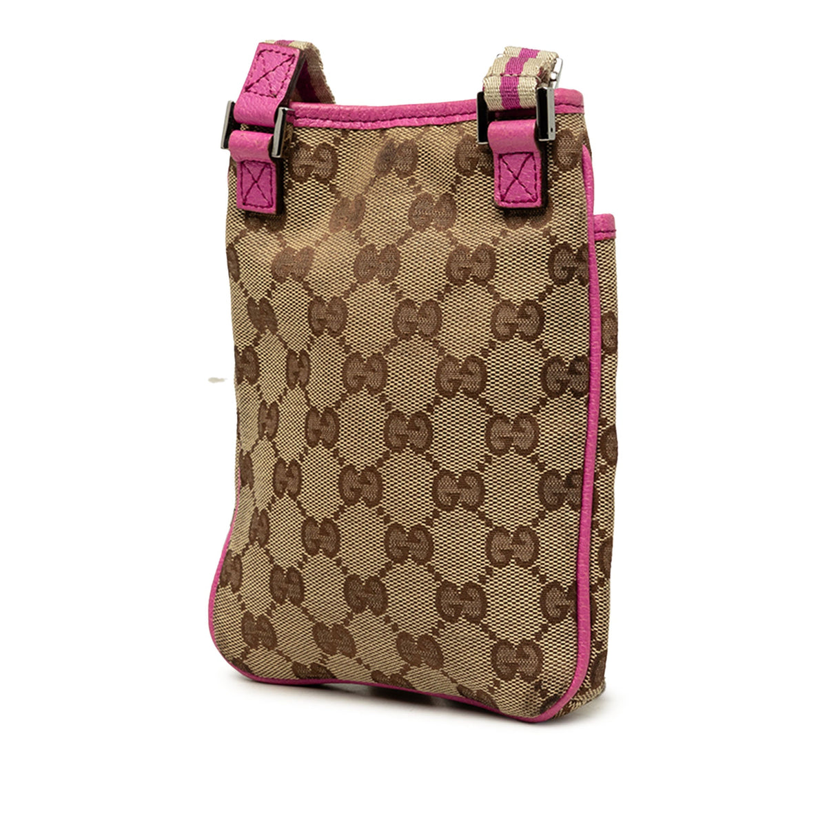 Gucci GG Canvas Web Crossbody — Pink