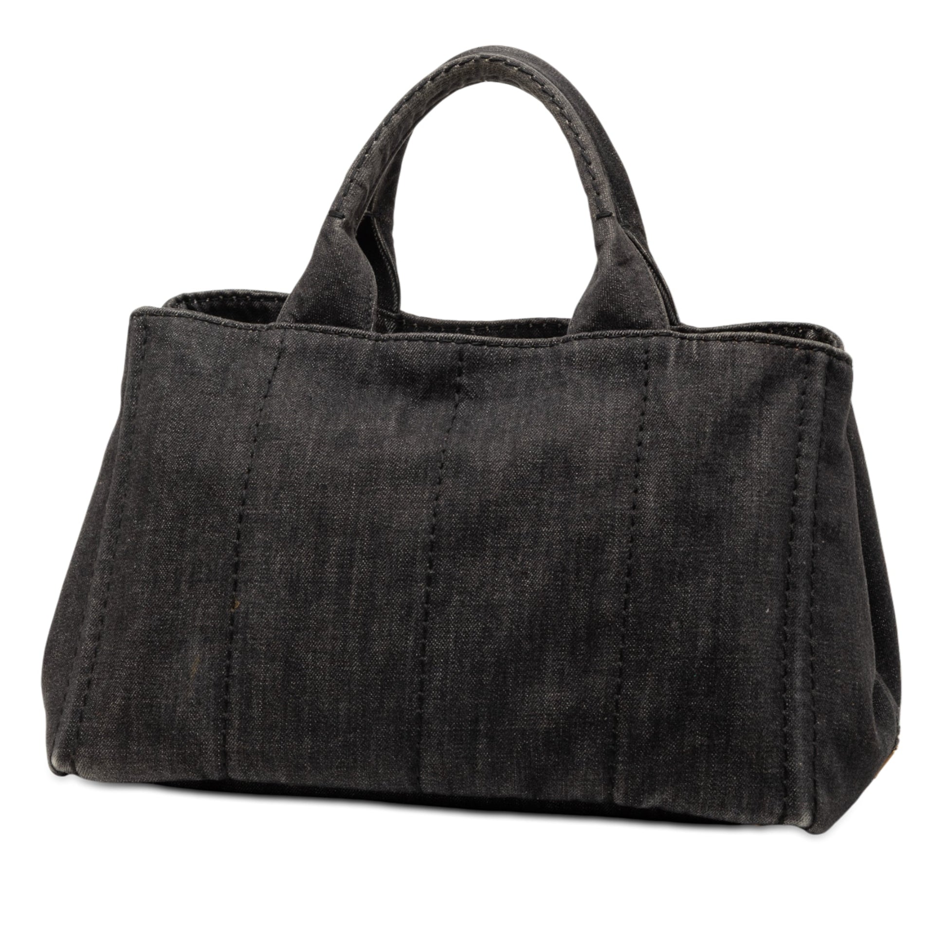Prada Small Denim Canapa Logo Satchel