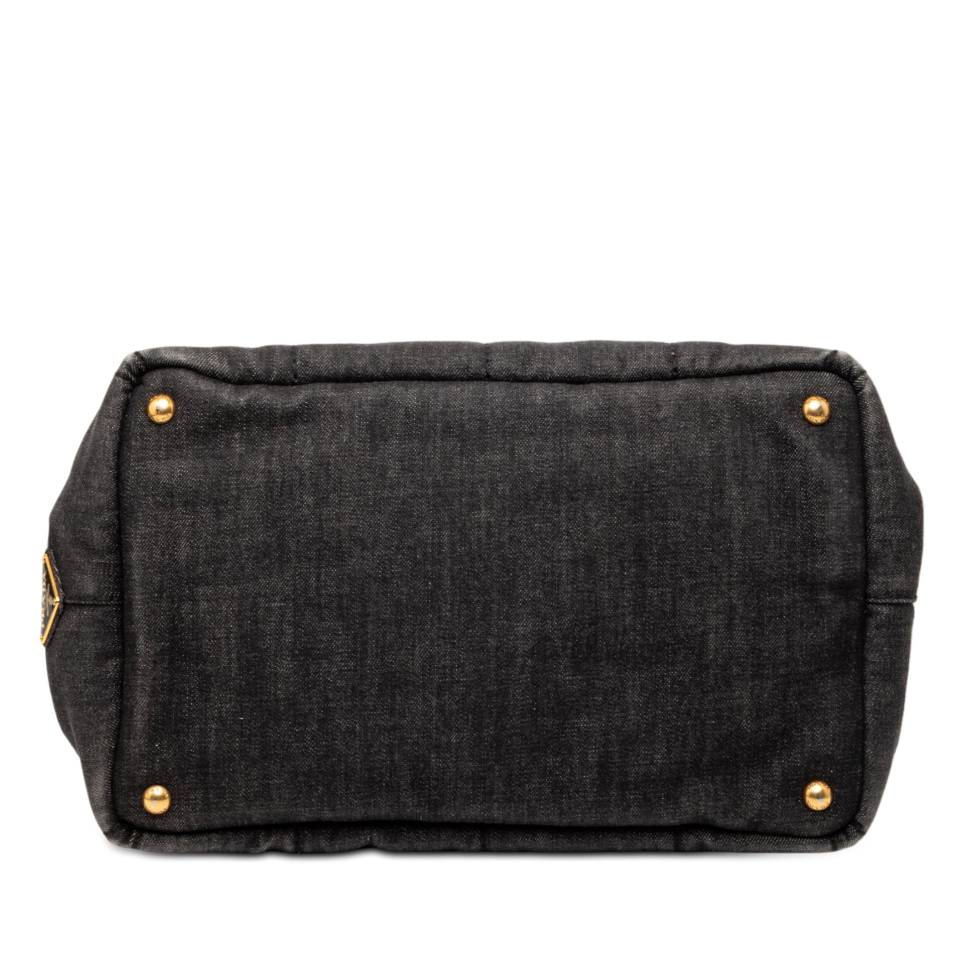 Prada Small Denim Canapa Logo Satchel