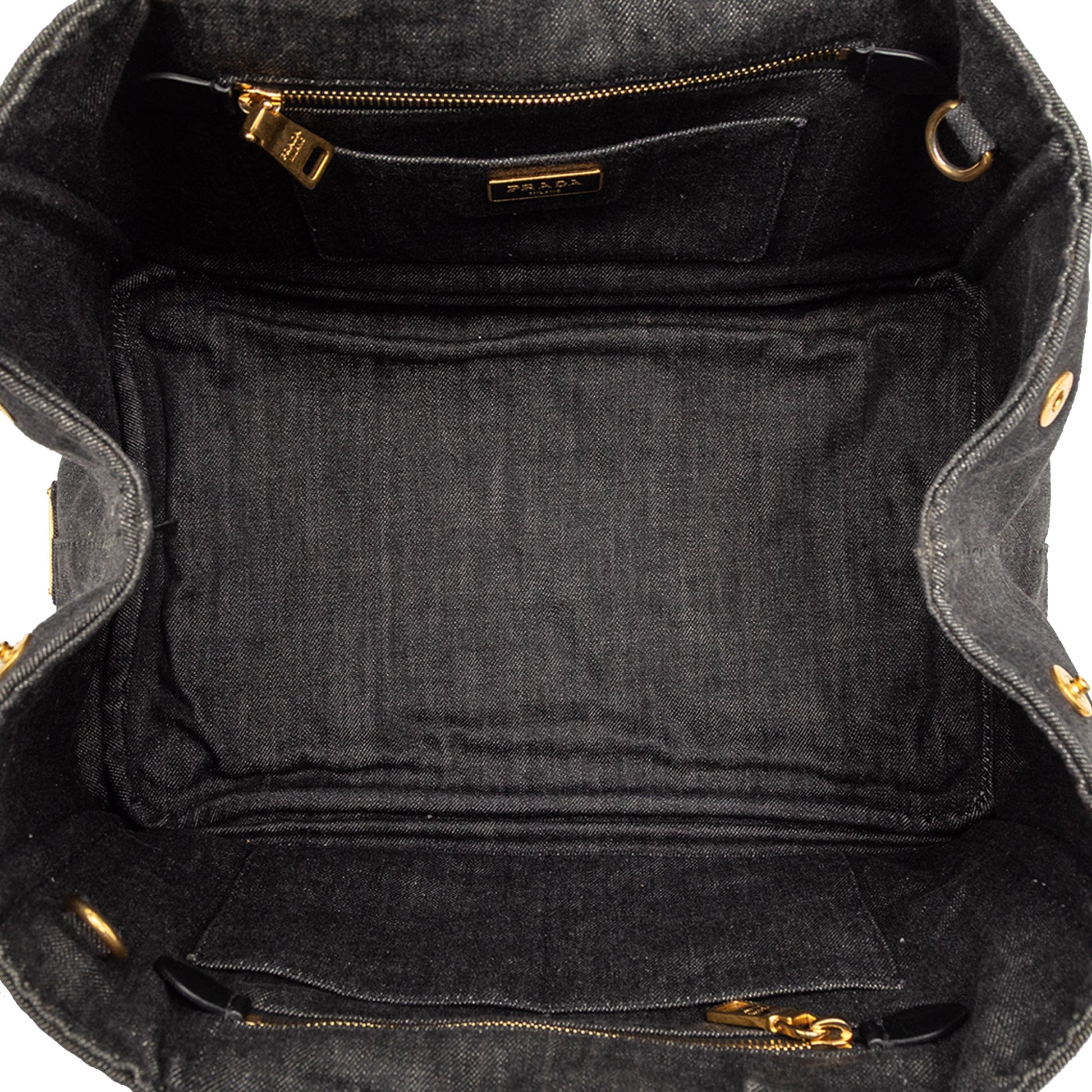 Prada Small Denim Canapa Logo Satchel