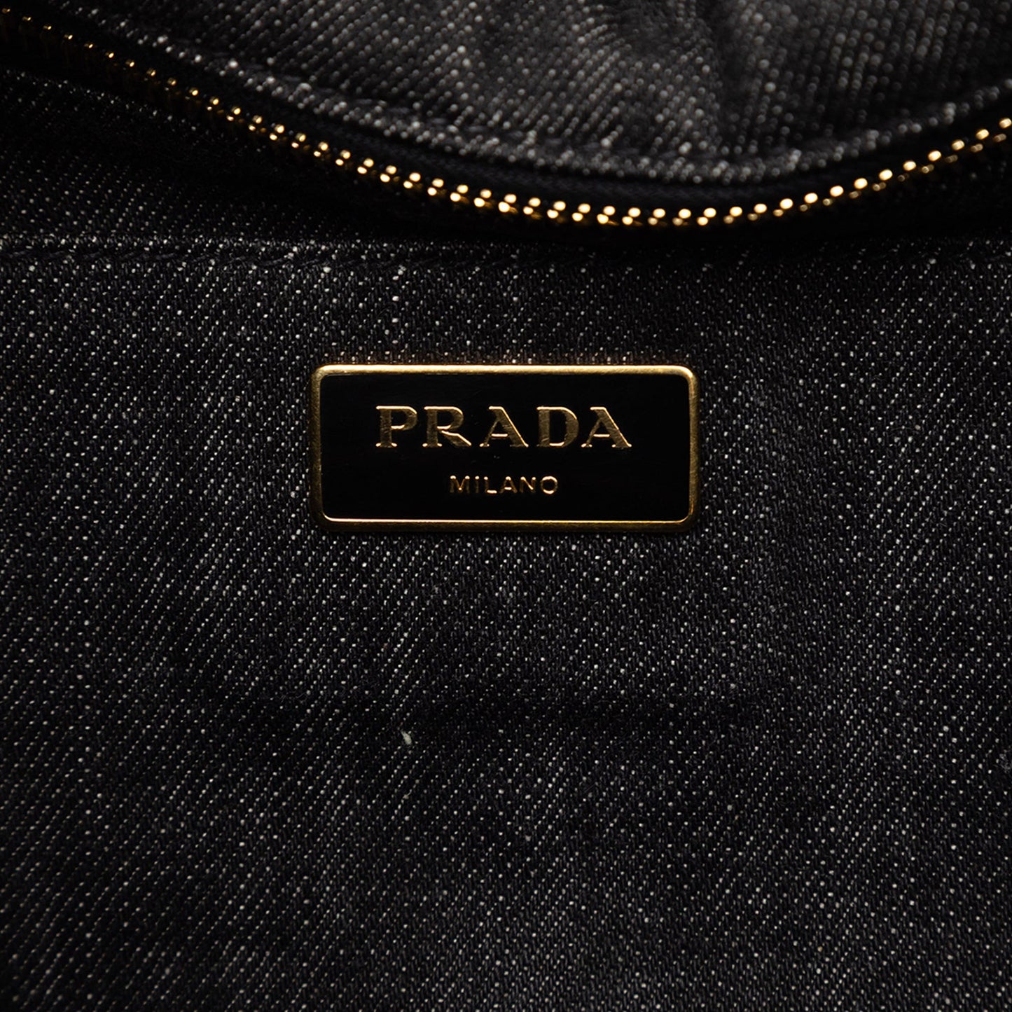 Prada Small Denim Canapa Logo Satchel