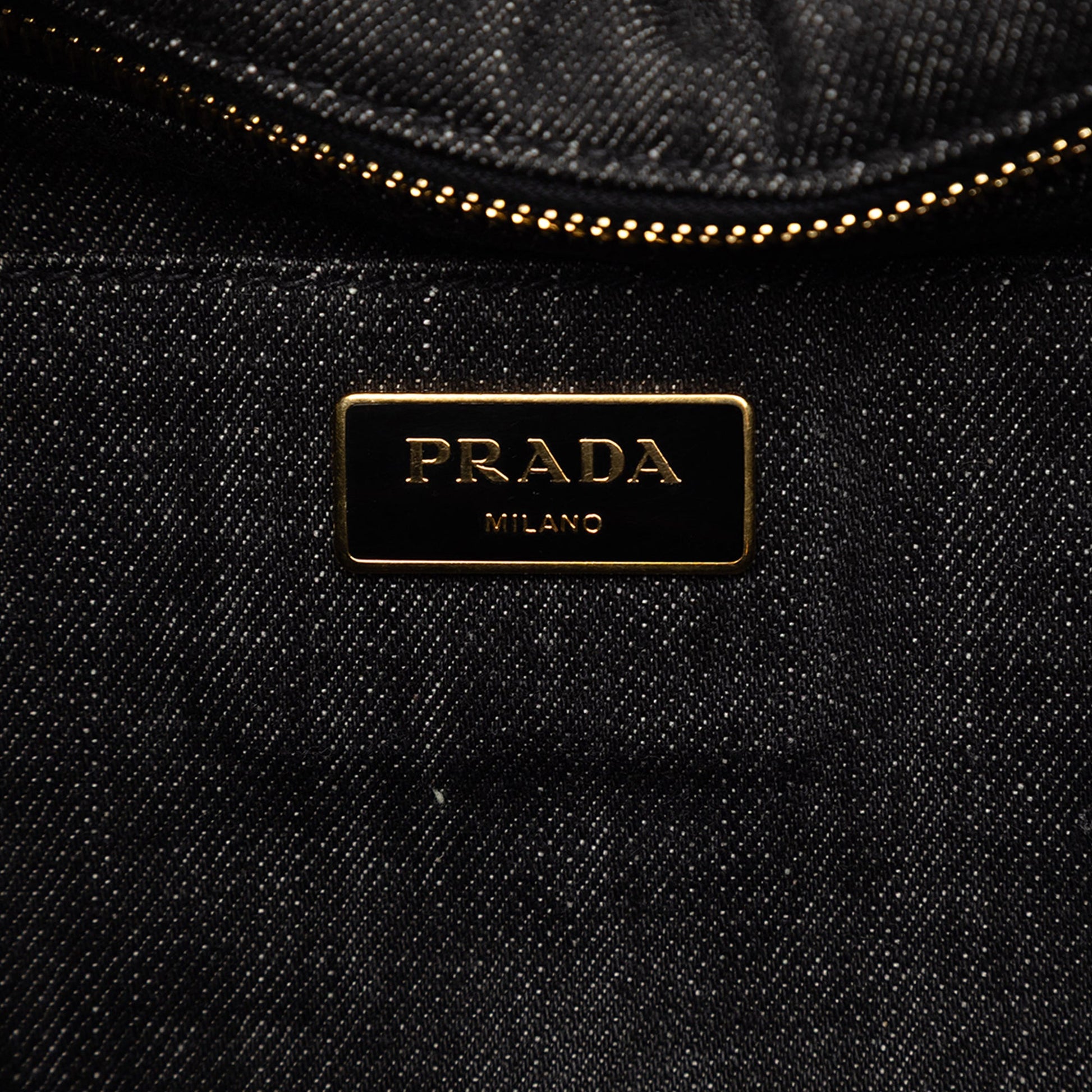 Prada Small Denim Canapa Logo Satchel